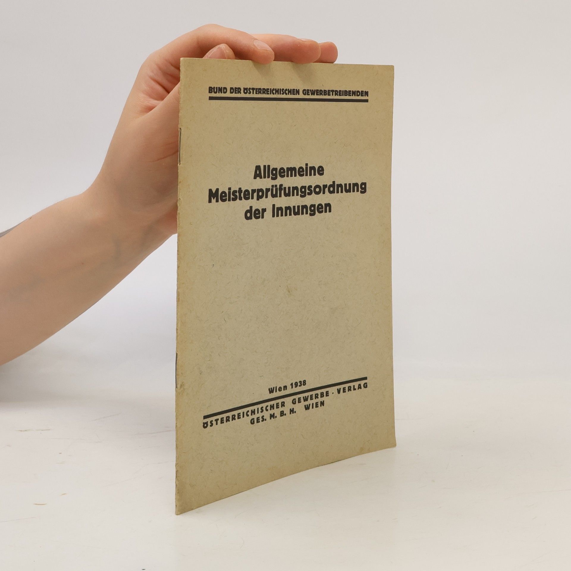 Autorenkollektiv Allgemeine Meisterprüfungsordnung der Innungen
