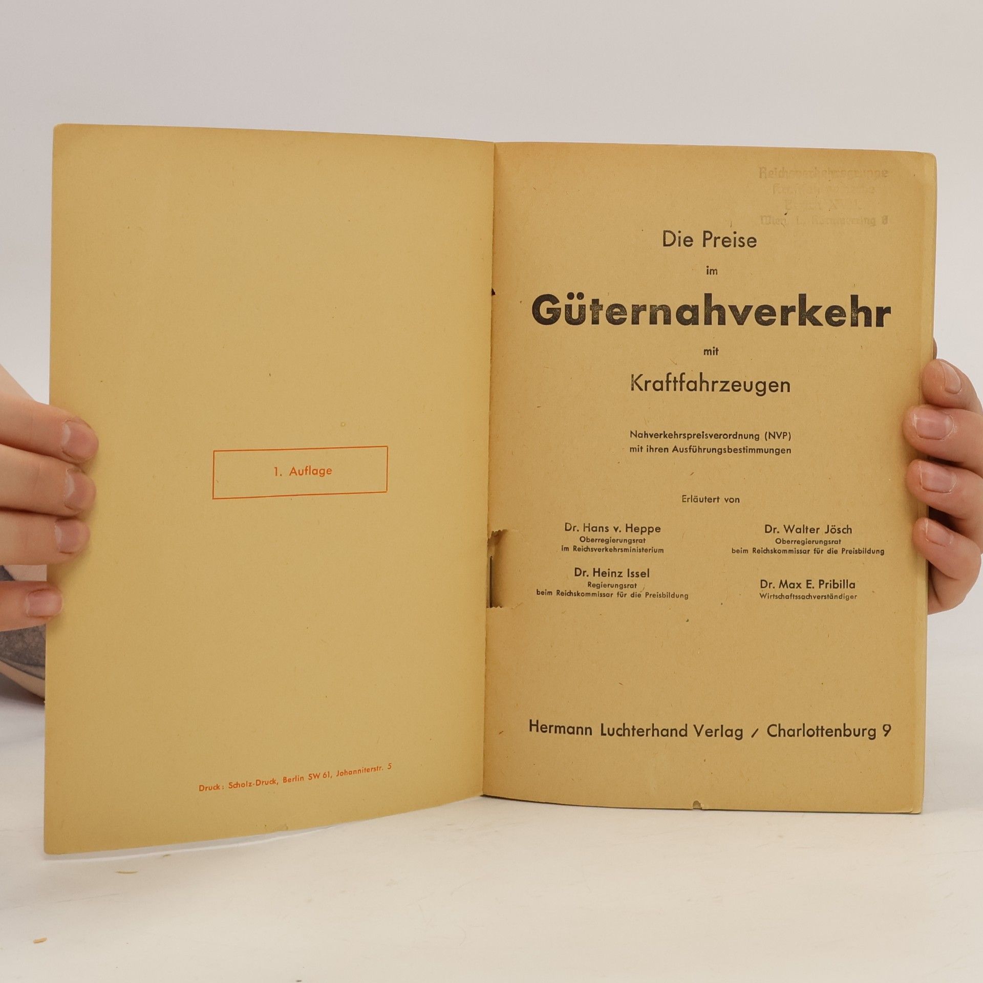 Hans von Heppe Die Preise im Güternahverkehr mit Kraftfahrzeugen