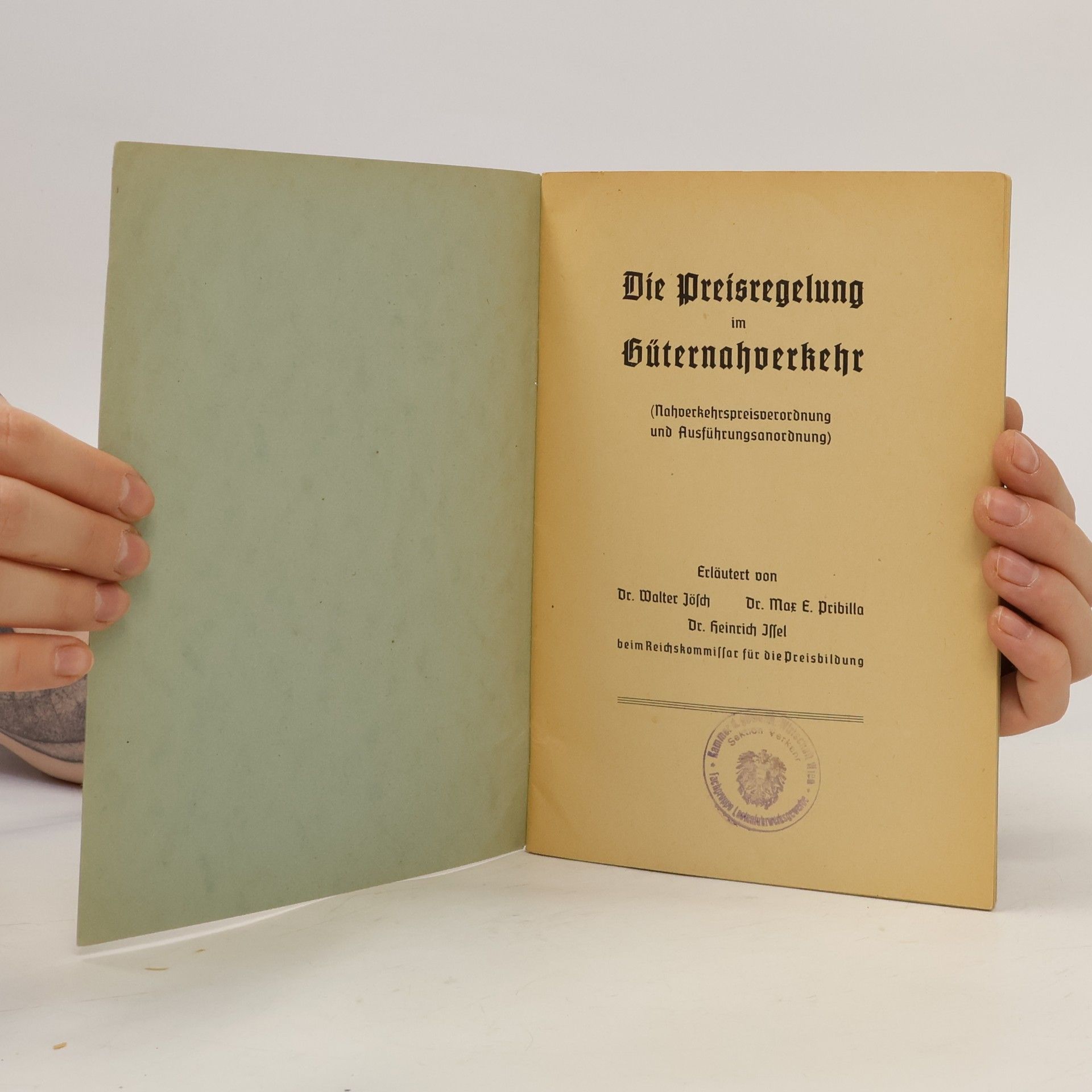 Walter Jösch  Die Preisregelung im Güternahverkehr