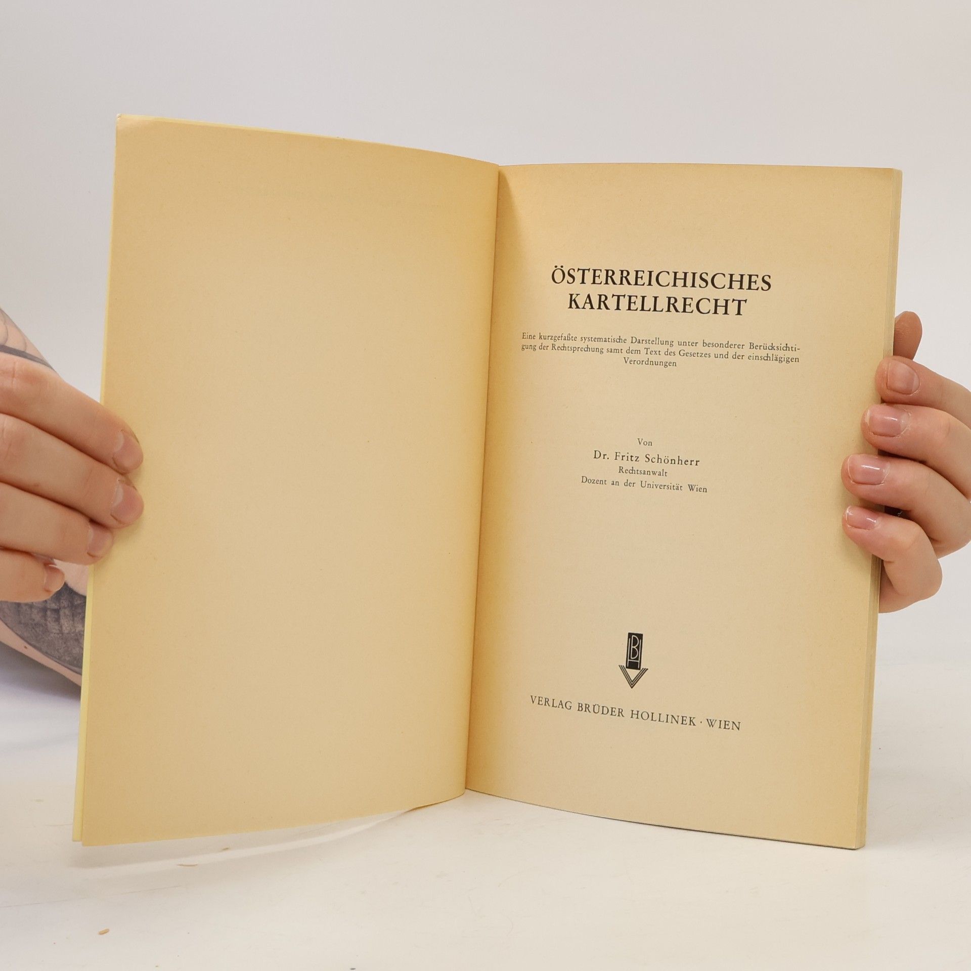 Fritz Schönherr Österreichisches Kartellrecht
