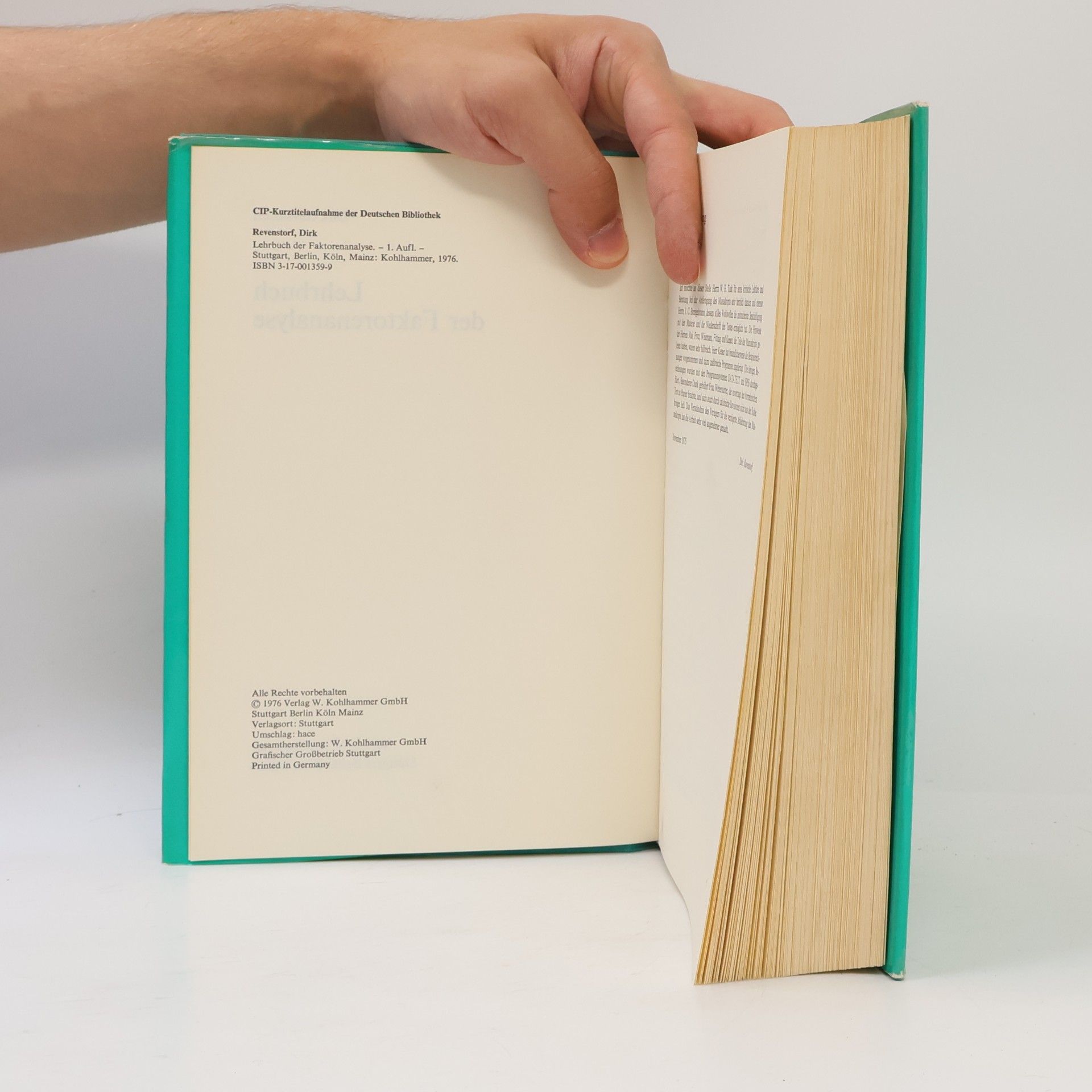 Dirk Revenstorf Lehrbuch der Faktorenanalyse
