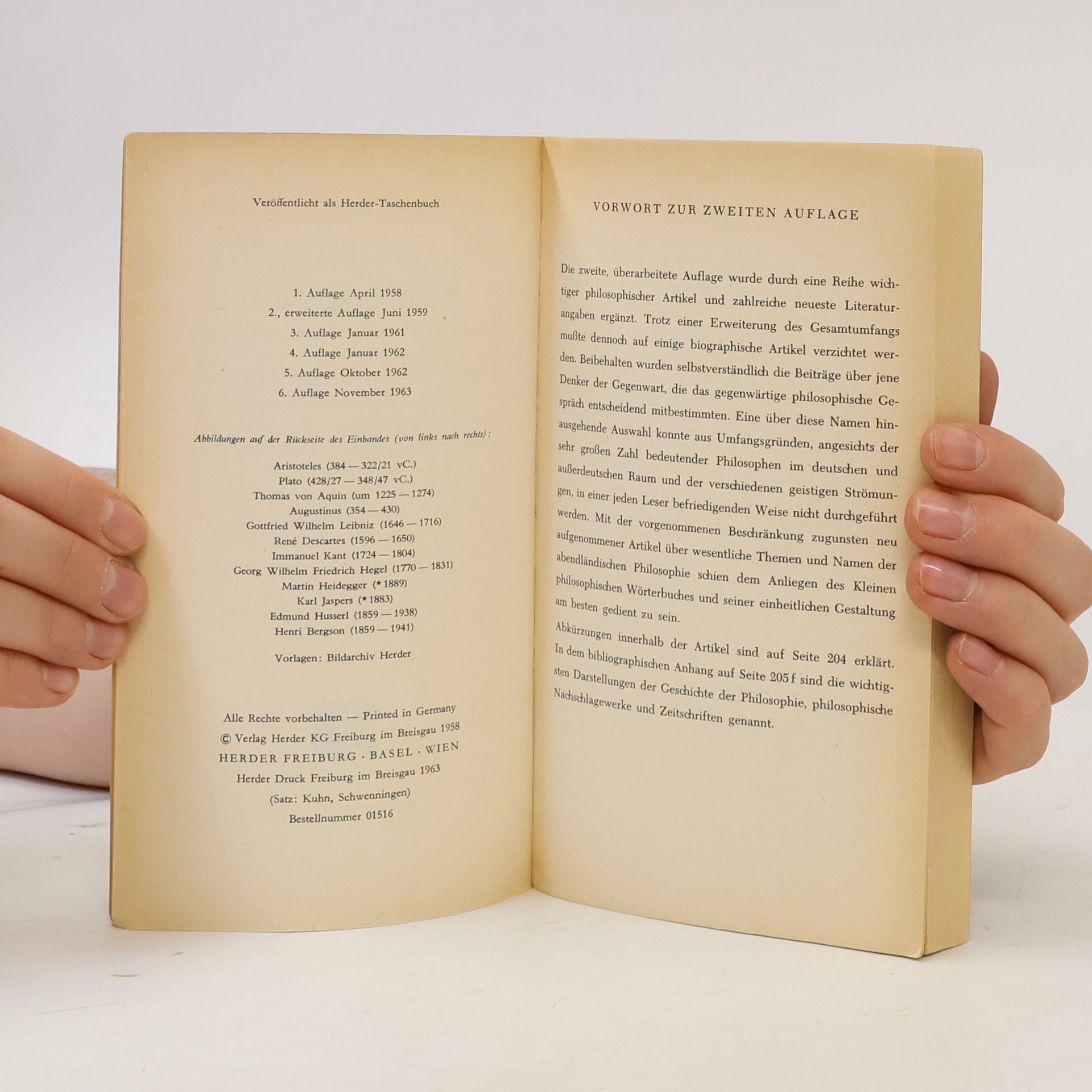 Friedrich Max Müller Herders Kleines philosophisches Wörterbuch