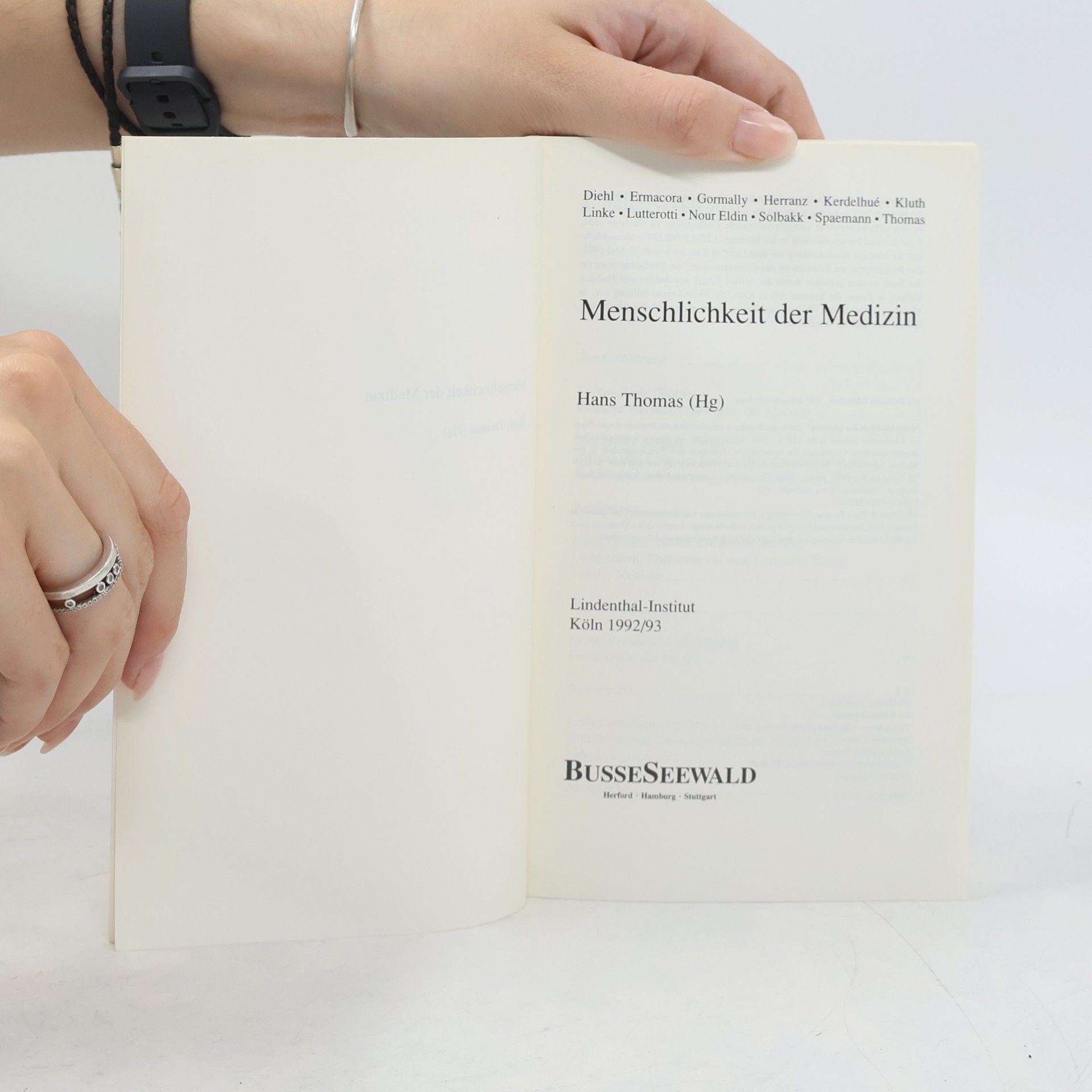 Hans Thomas Menschlichkeit der Medizin