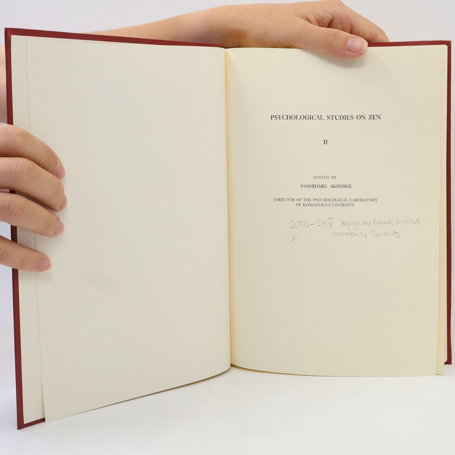 Yoshiharu Akishige Psychological Studies of Zen II.