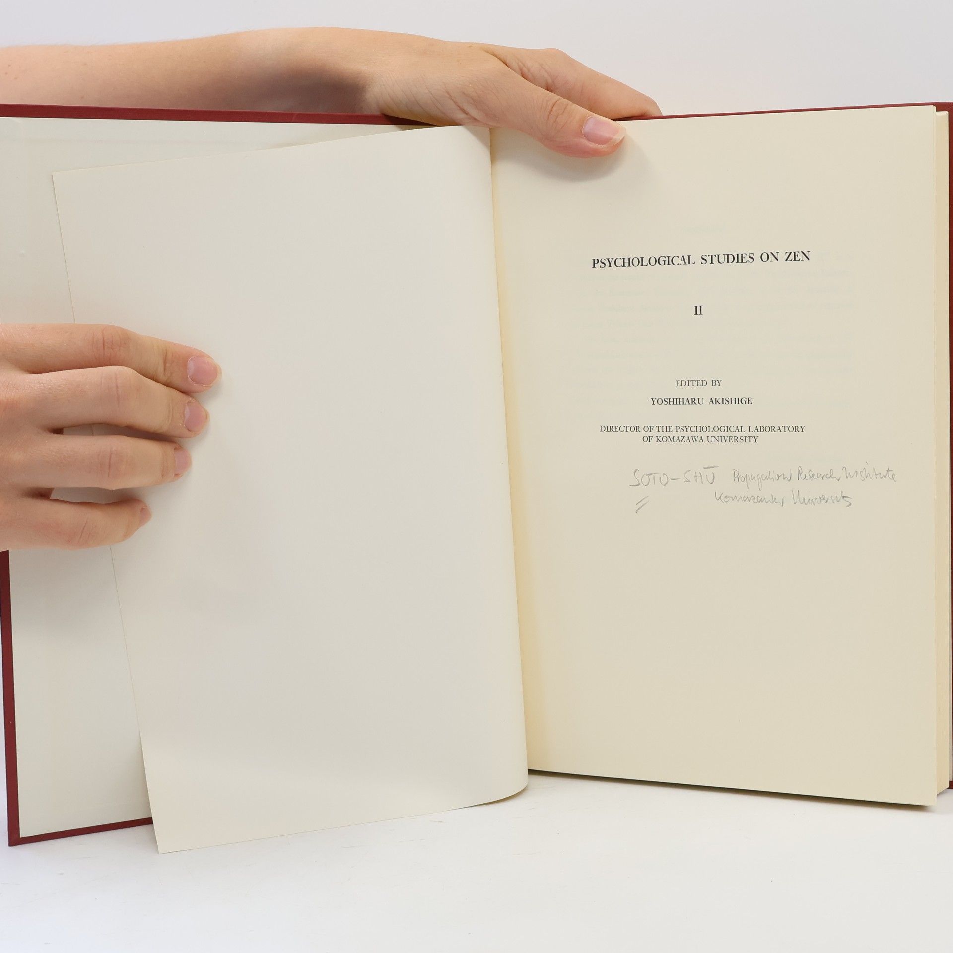 Yoshiharu Akishige Psychological Studies of Zen II.