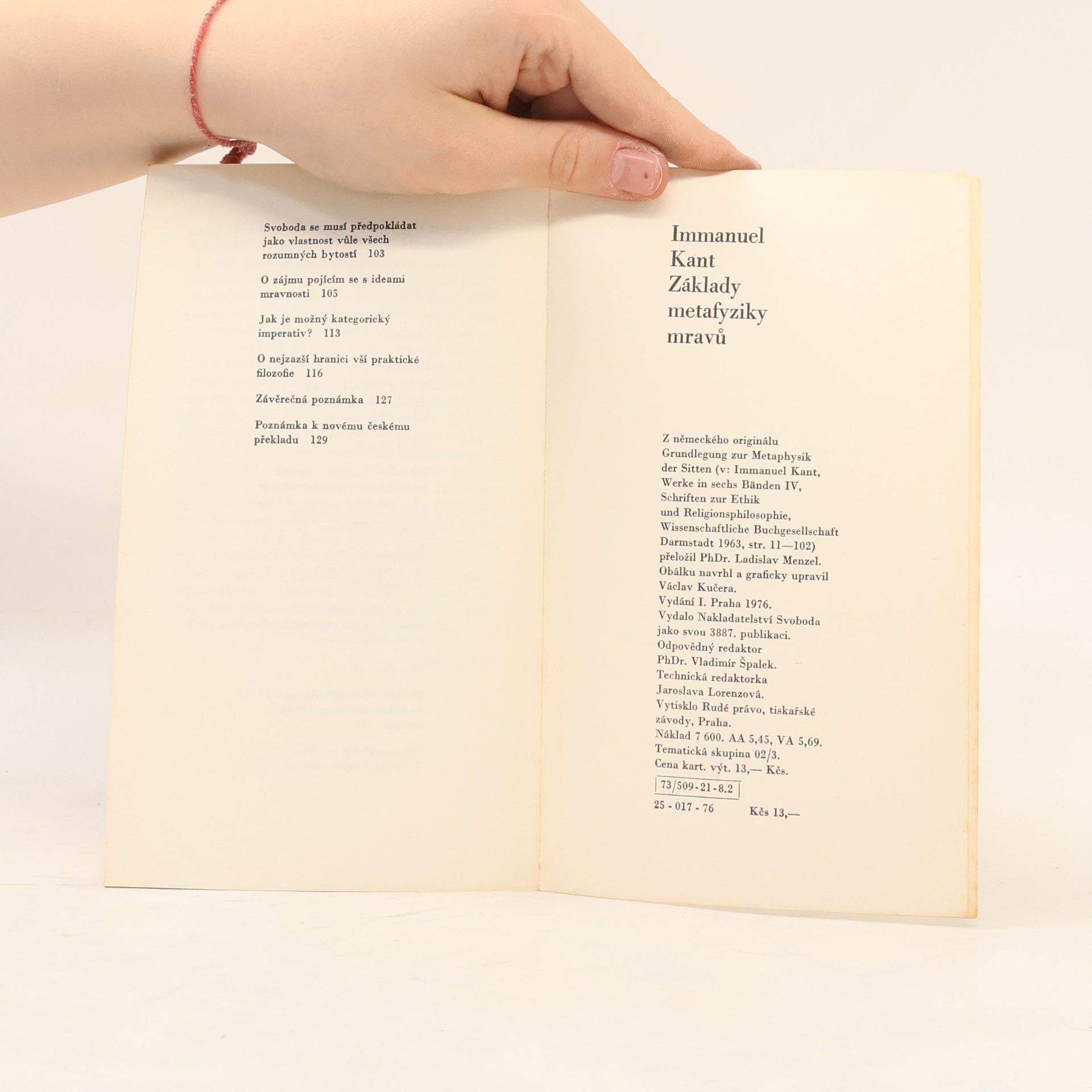 Immanuel Kant Základy metafyziky mravů
