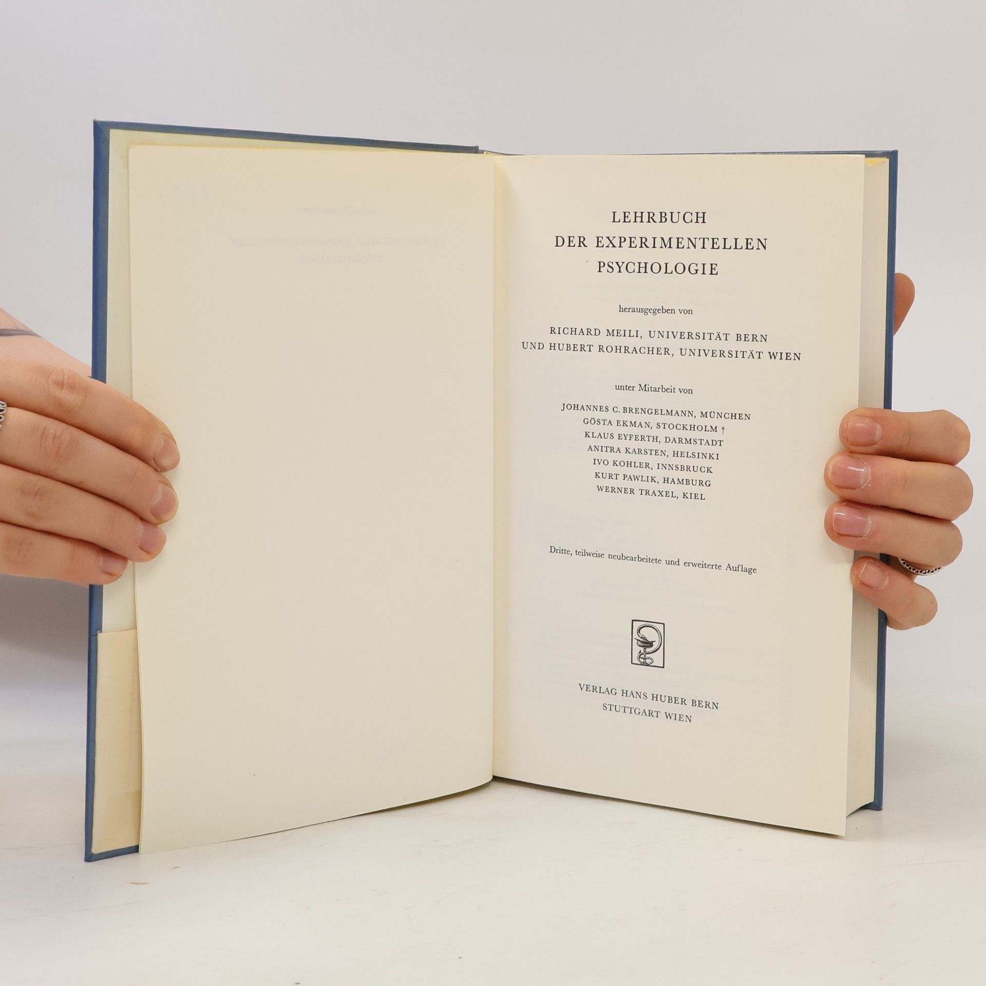 Richard Meili Lehrbuch der experimentellen Psychologie