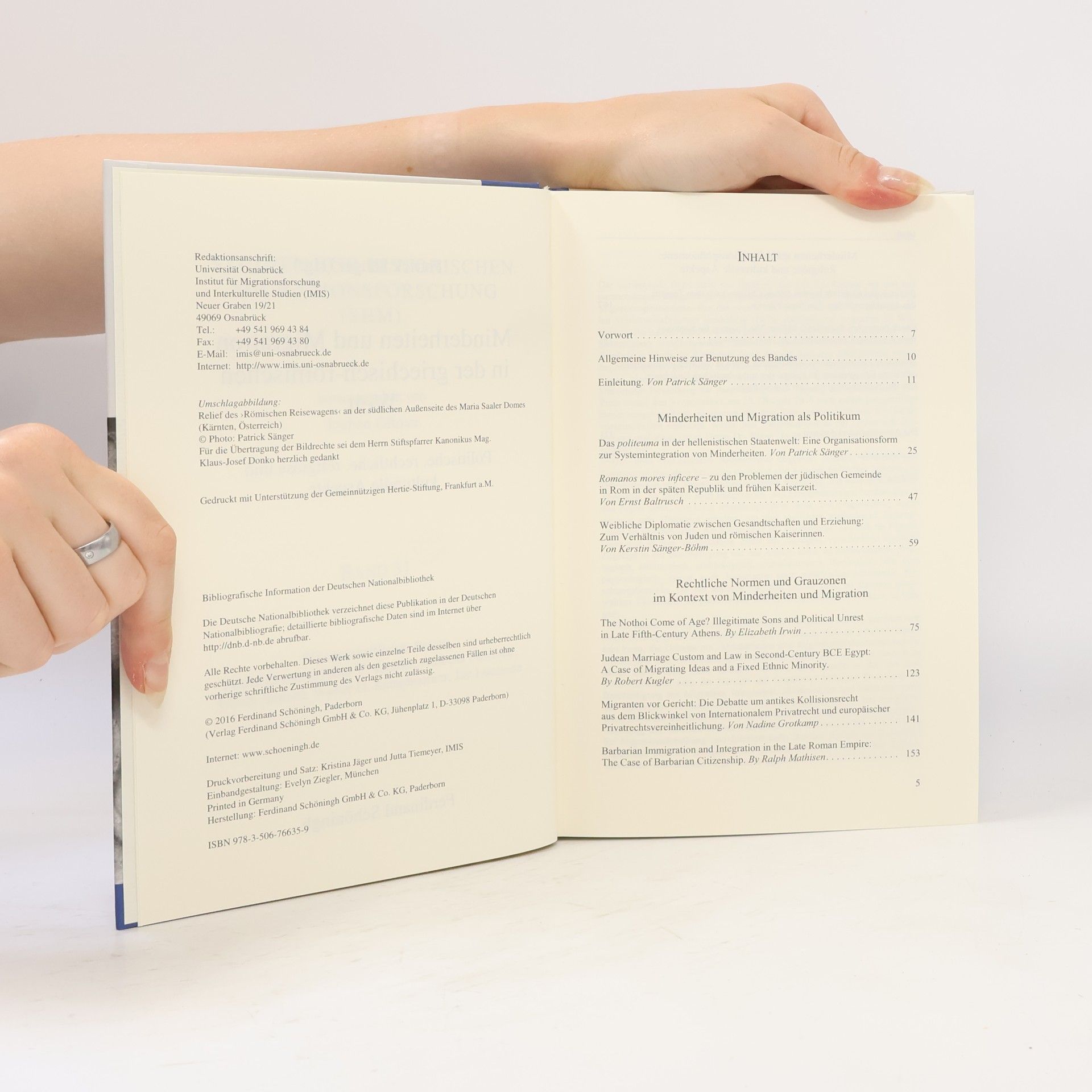 Patrick-Antoine Sänger Studien zur historischen Migrationsforschung - 31: Minderheiten und Migration in der griechisch-römischen Welt