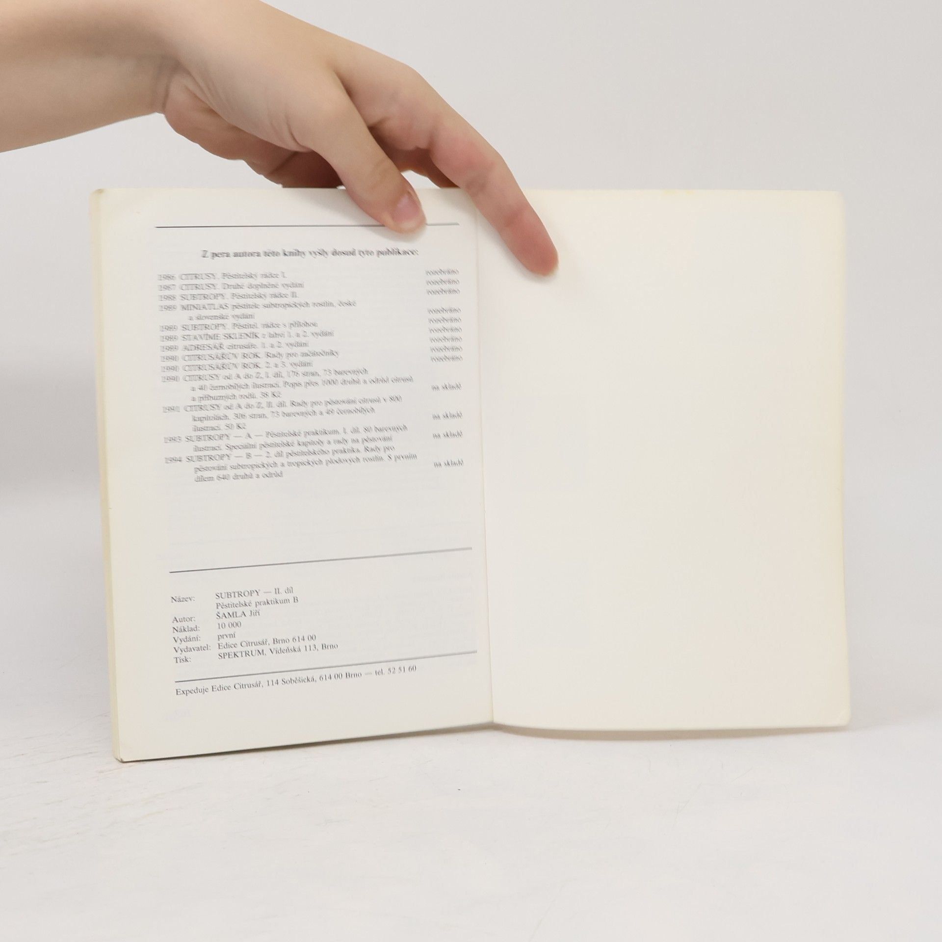 Jiří Šamla Subtropy. Pěstitelské praktikum. 2. díl