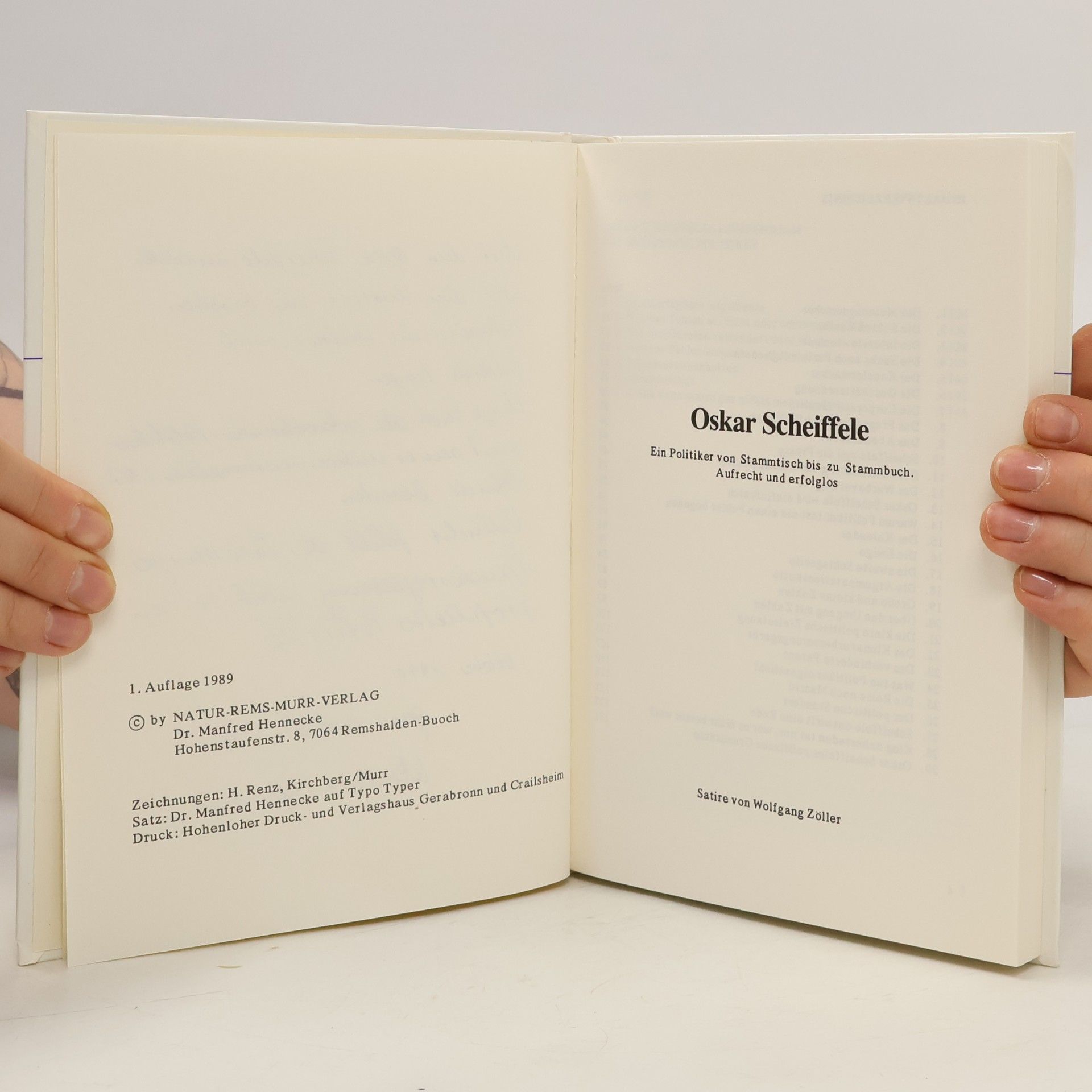 Oskar Scheiffele Oskar Scheiffele wird Politiker - aufrecht und ehrlich