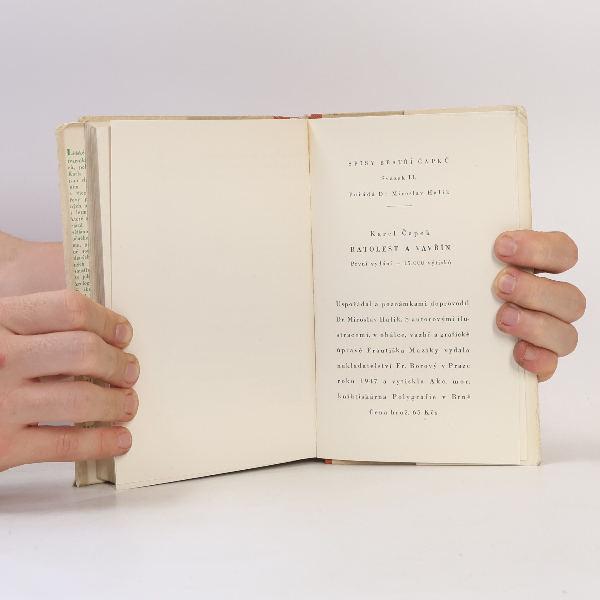 Karel Čapek Ratolest a vavřín