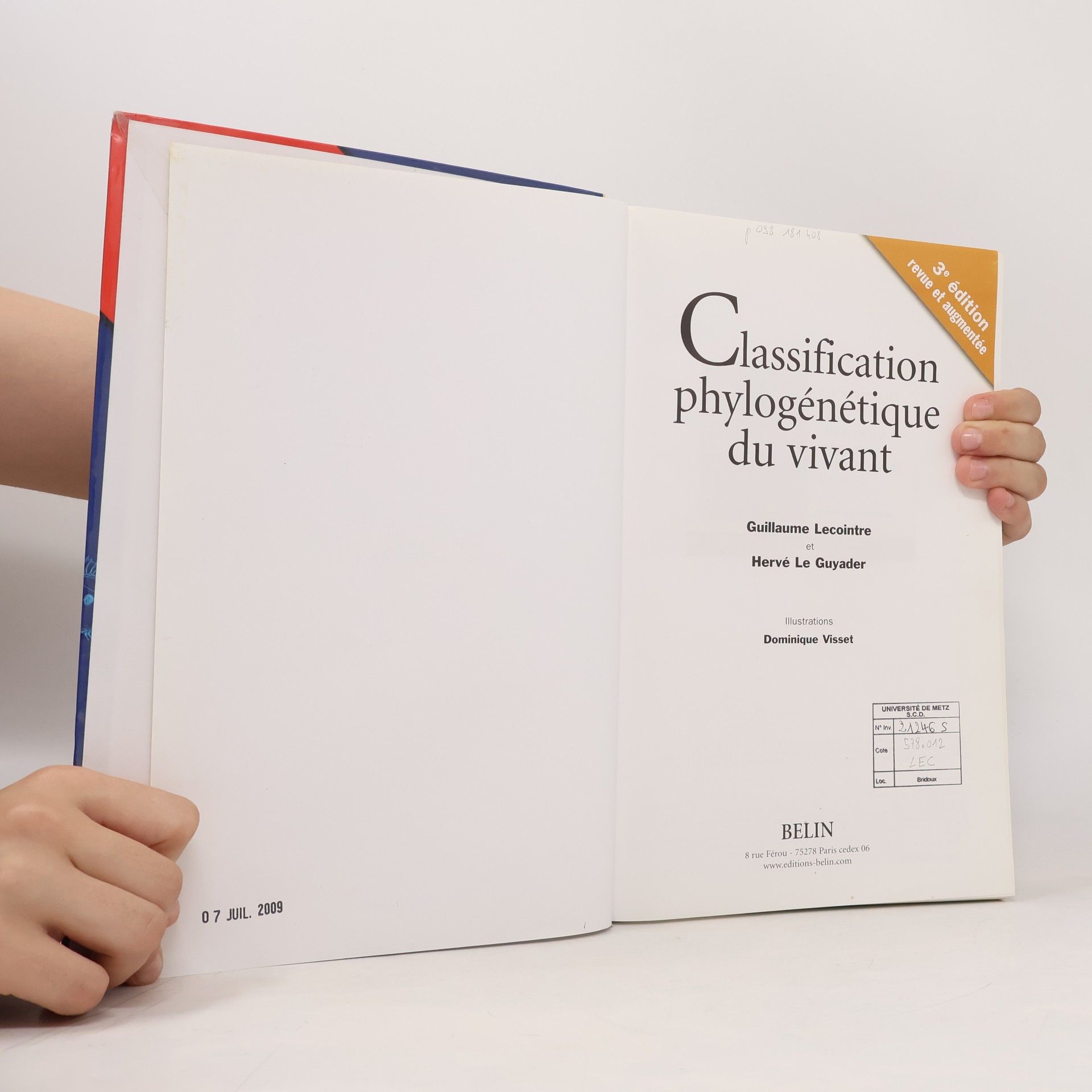 Guillaume Lecointre Classification phylogénétique du vivant