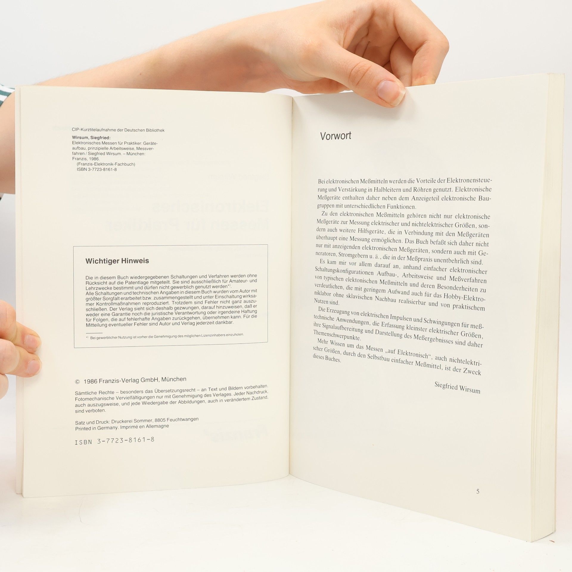Siegfried Wirsum Franzis Elektronik-Fachbücher: Elektronisches Messen für Praktiker