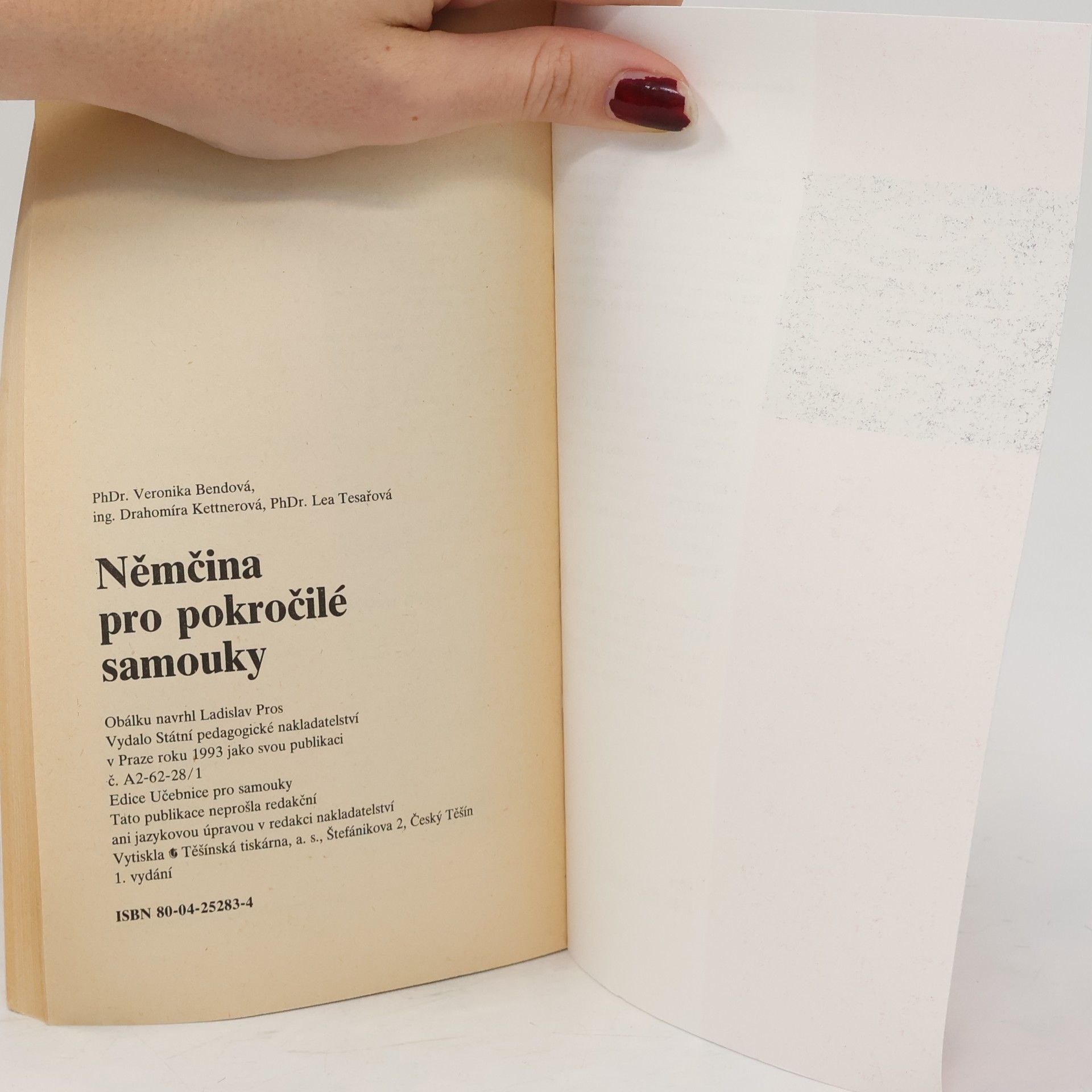 Bendová Veronika Němčina pro pokročilé samouky: Klíč + slovníčky