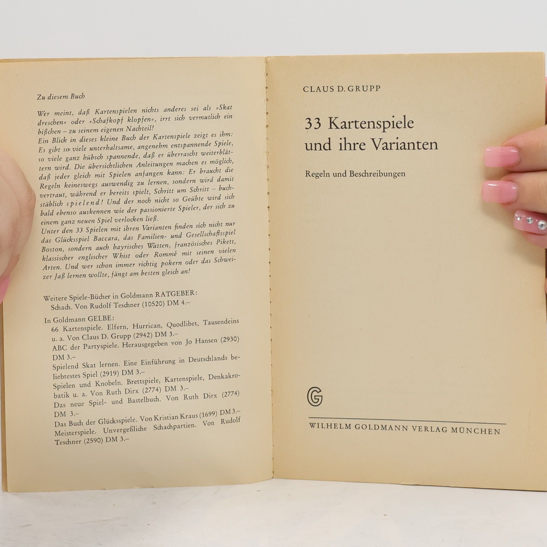 Claus Dieter Grupp 33 [Dreiunddreissig] Kartenspiele und ihre Varianten