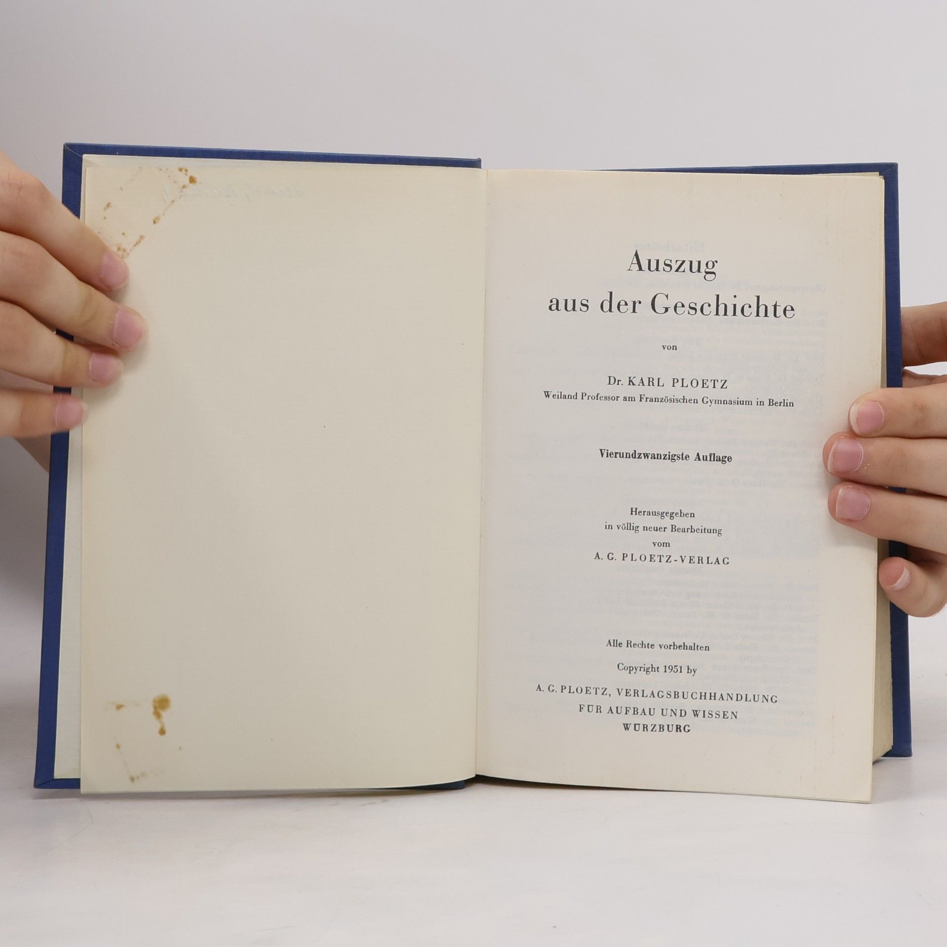 Karl Ploetz Auszug aus der Geschichte