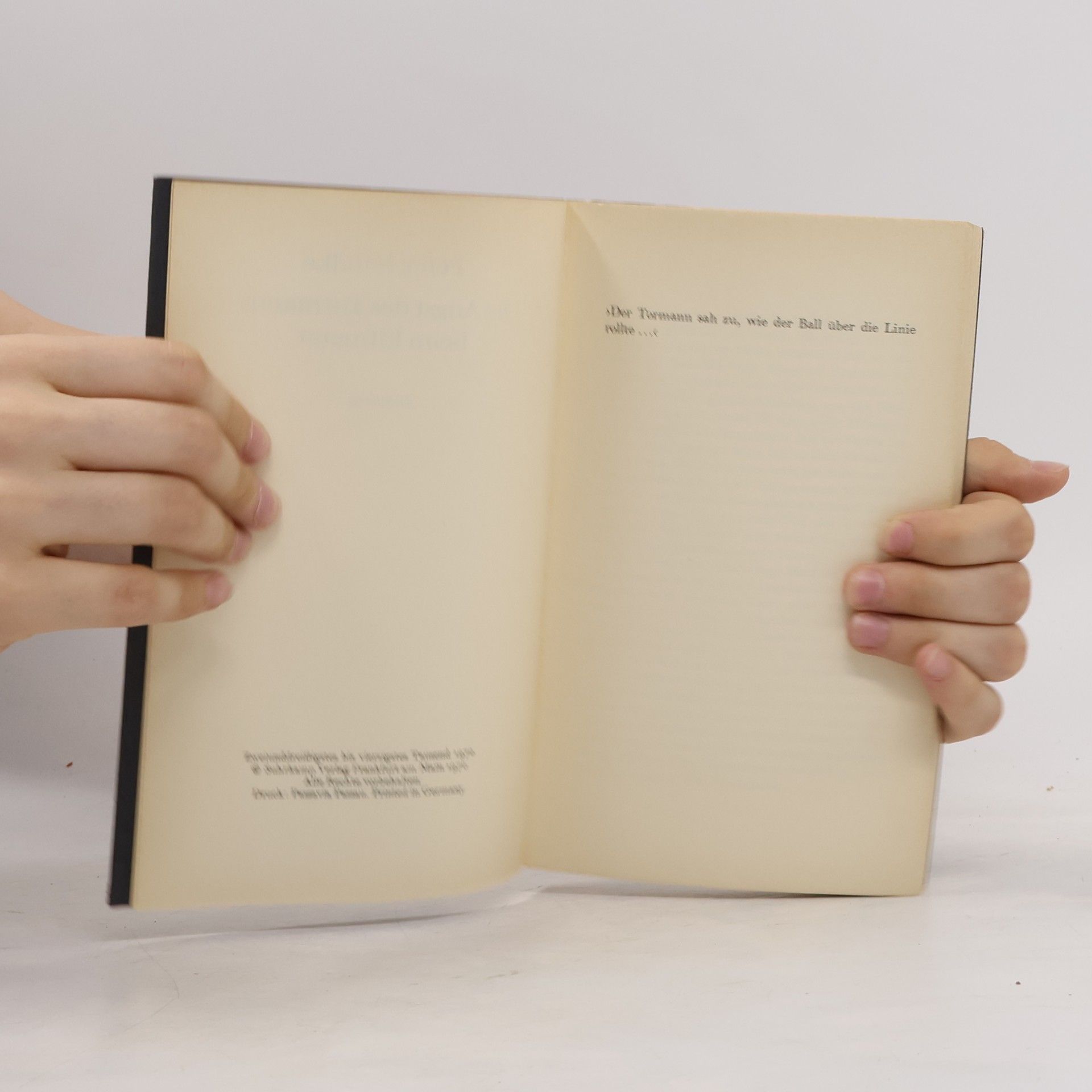 Peter Handke Die Angst des Tormanns beim Elfmeter
