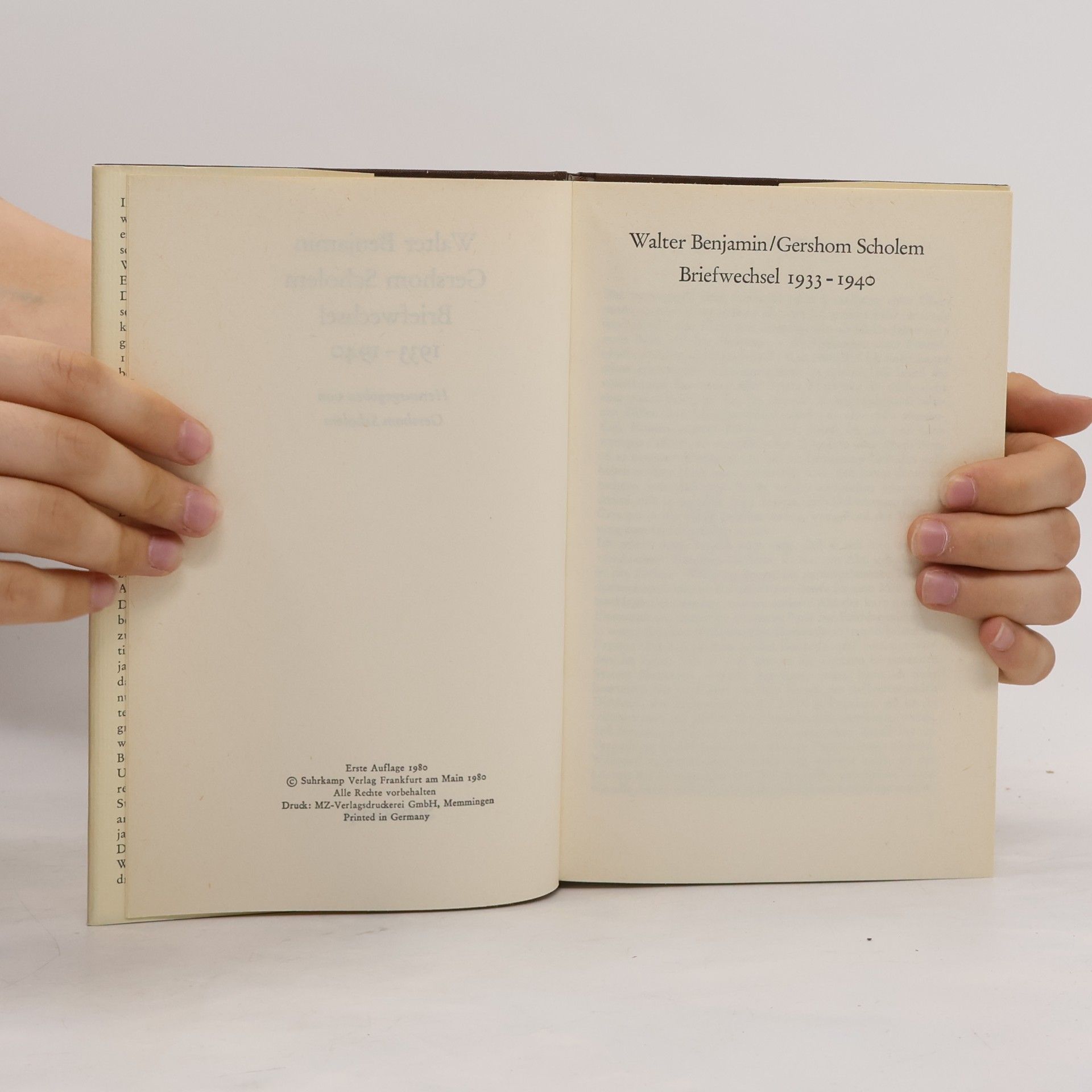 Autorenkollektiv Walter Benjamin - Gershom Scholem, Briefwechsel 1933-1940