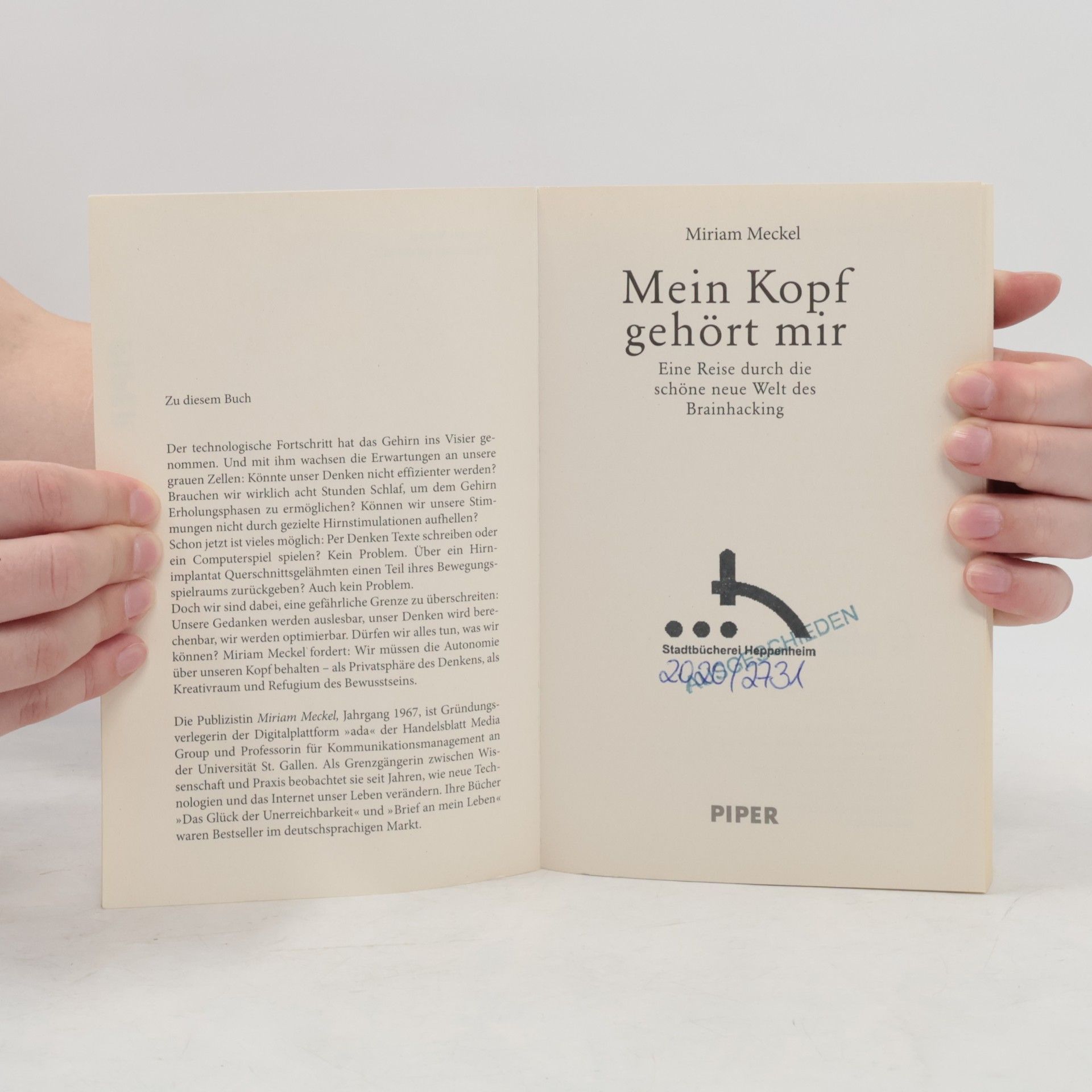Miriam Meckel Mein Kopf gehört mir
