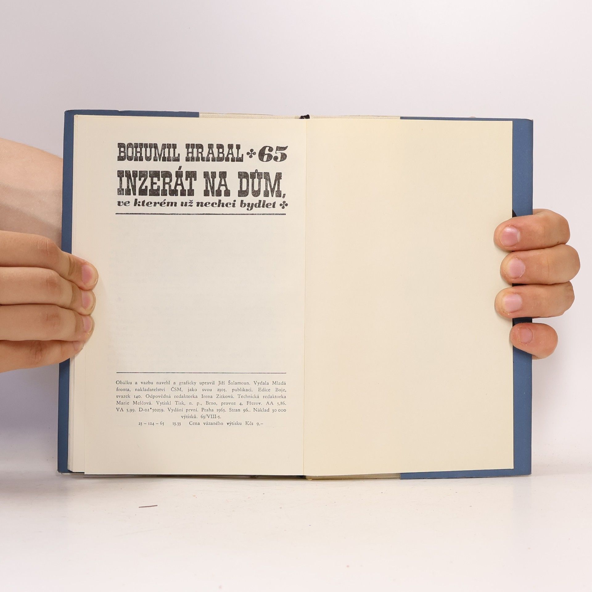 Bohumil Hrabal Inzerát na dům, ve kterém už nechci bydlet