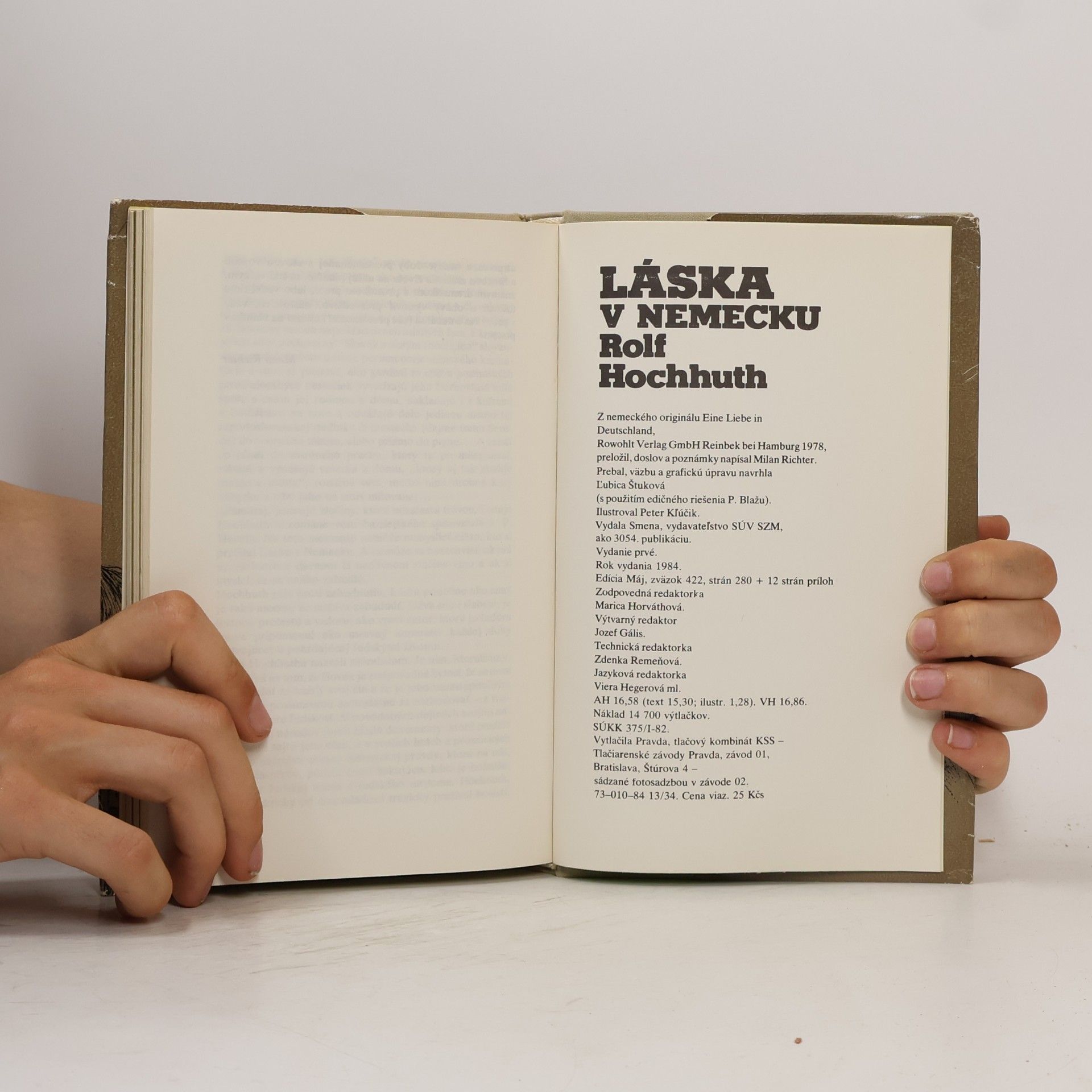 Rolf Hochhuth Láska v Nemecku