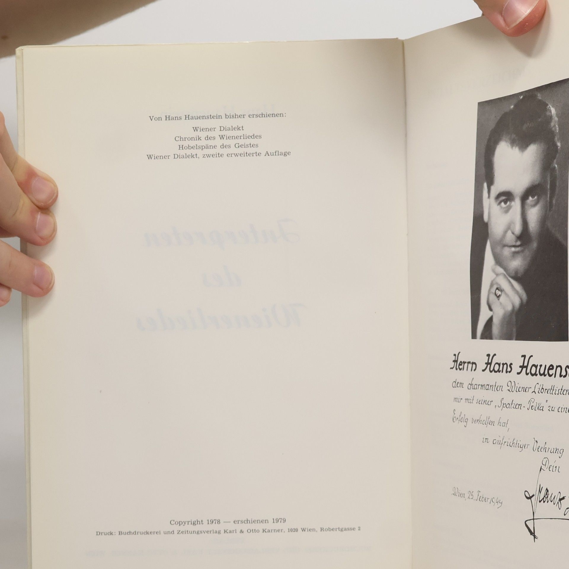 Hans Hauenstein Interpreten des Wienerliedes