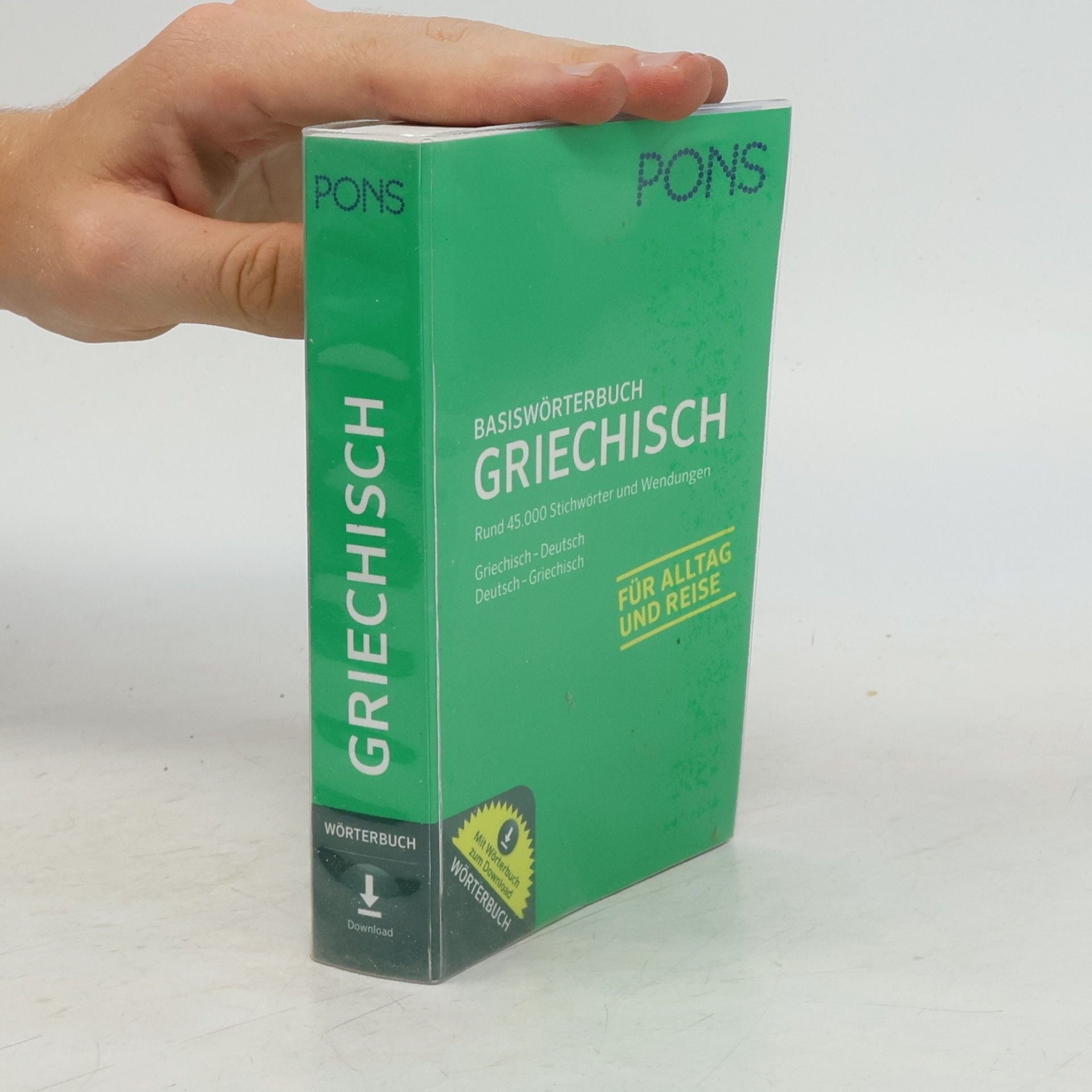 De me tre s. Karagiannake s. PONS Basiswörterbuch Griechisch-Deutsch, Deutsch-Griechisch