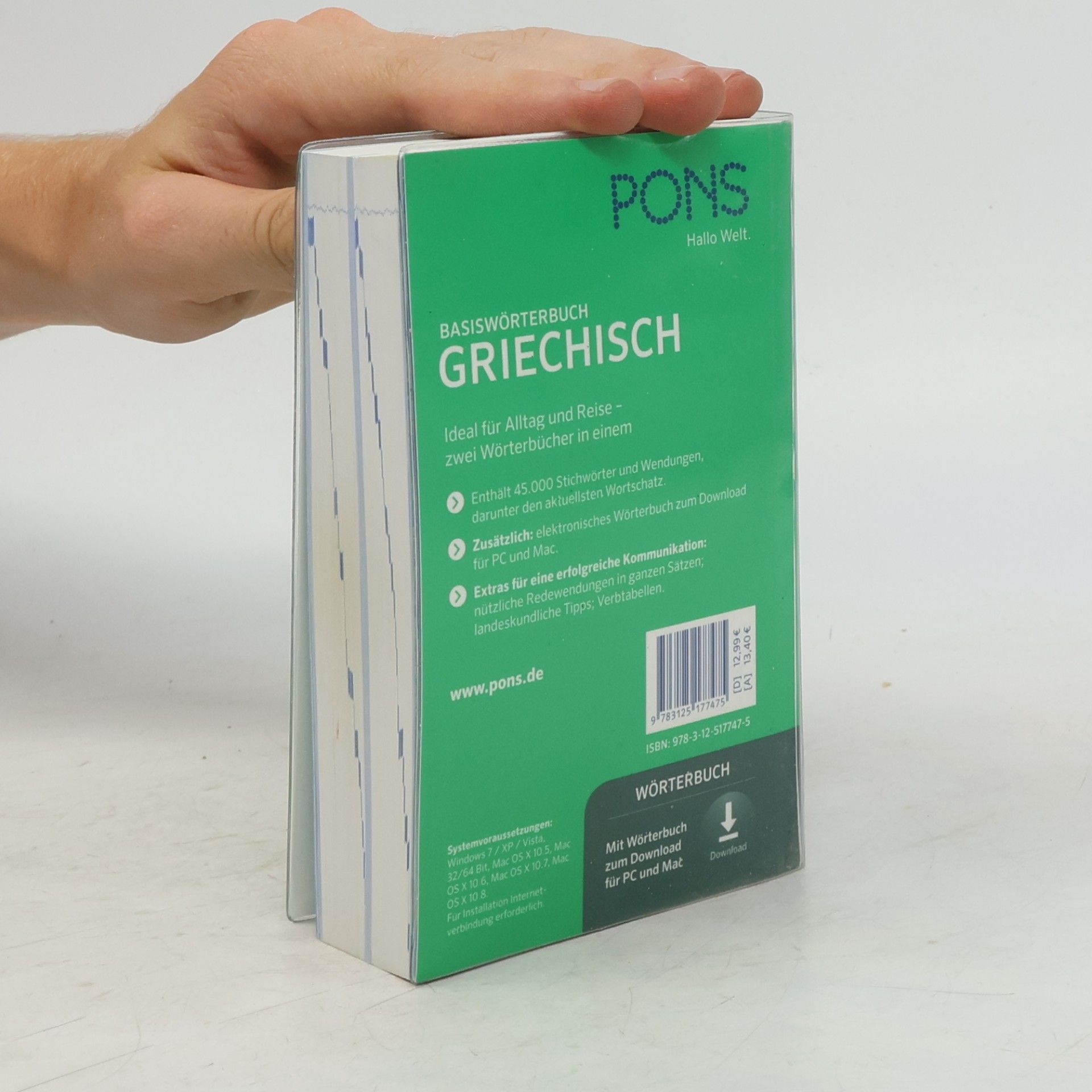 De me tre s. Karagiannake s. PONS Basiswörterbuch Griechisch-Deutsch, Deutsch-Griechisch
