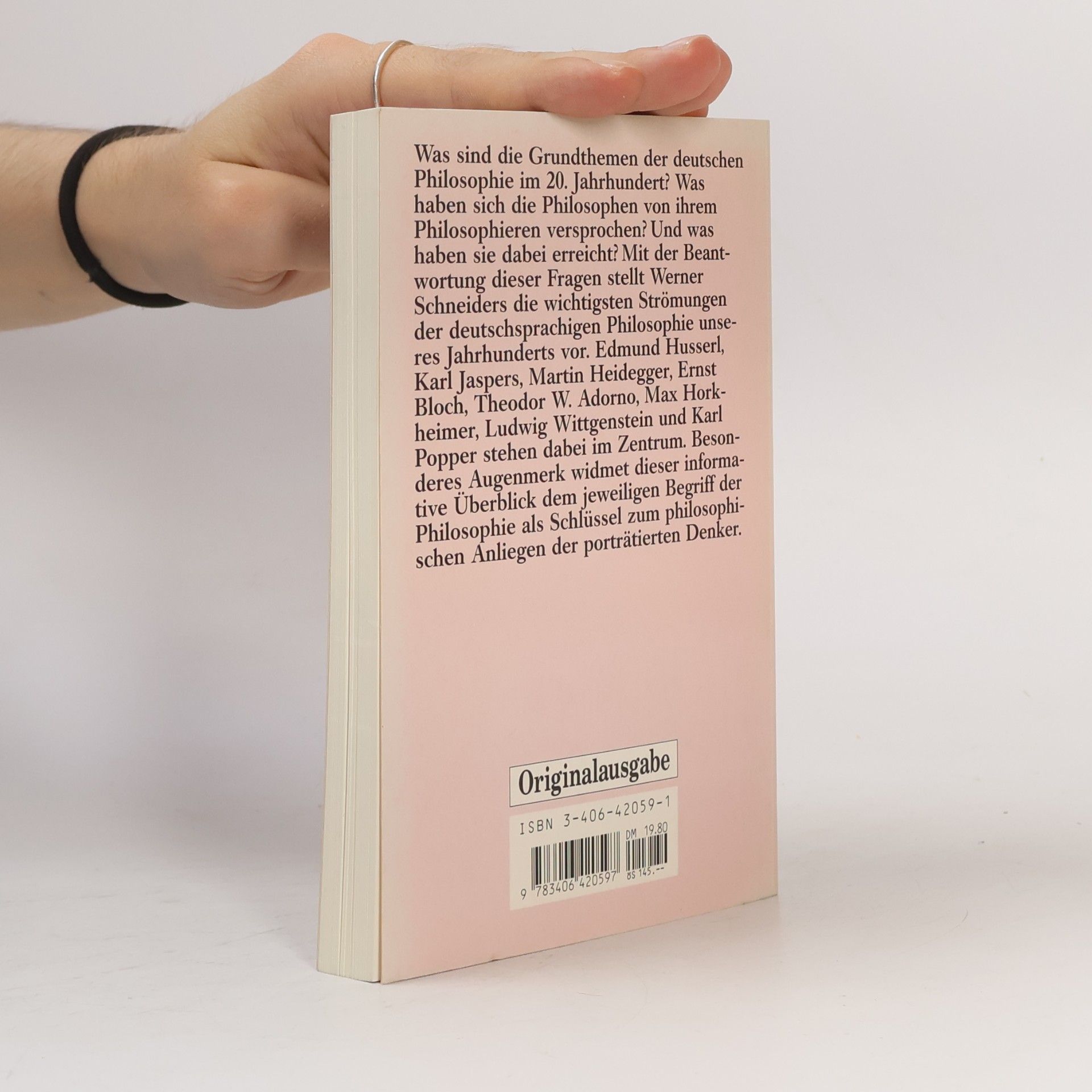 Werner Schneiders Deutsche Philosophie im 20. Jahrhundert