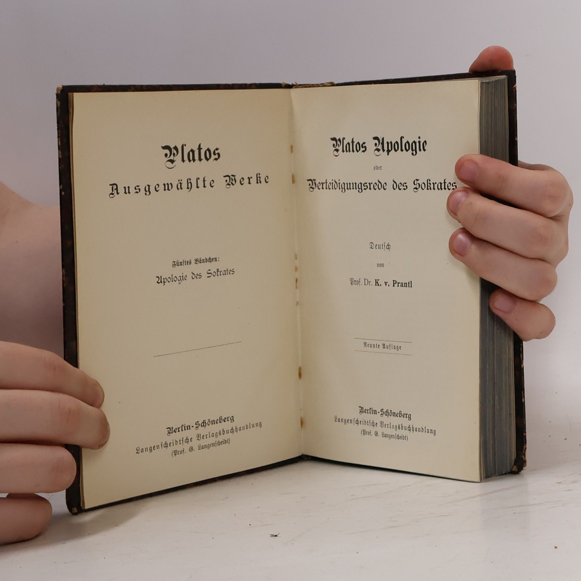 K. v. Prantl Platos Apologie oder Verteidigungsrede des Sokrates