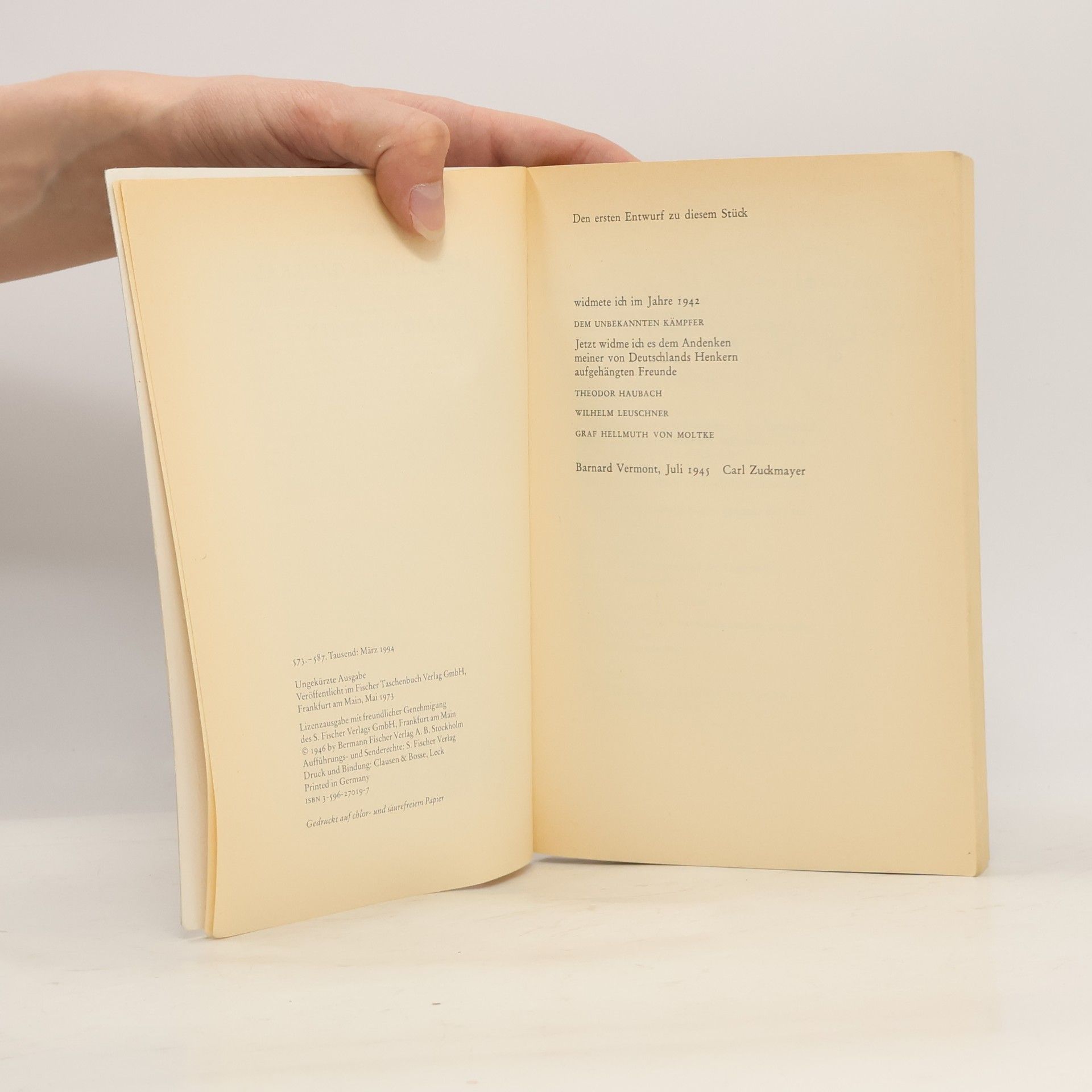 Carl Zuckmayer Des Teufels General