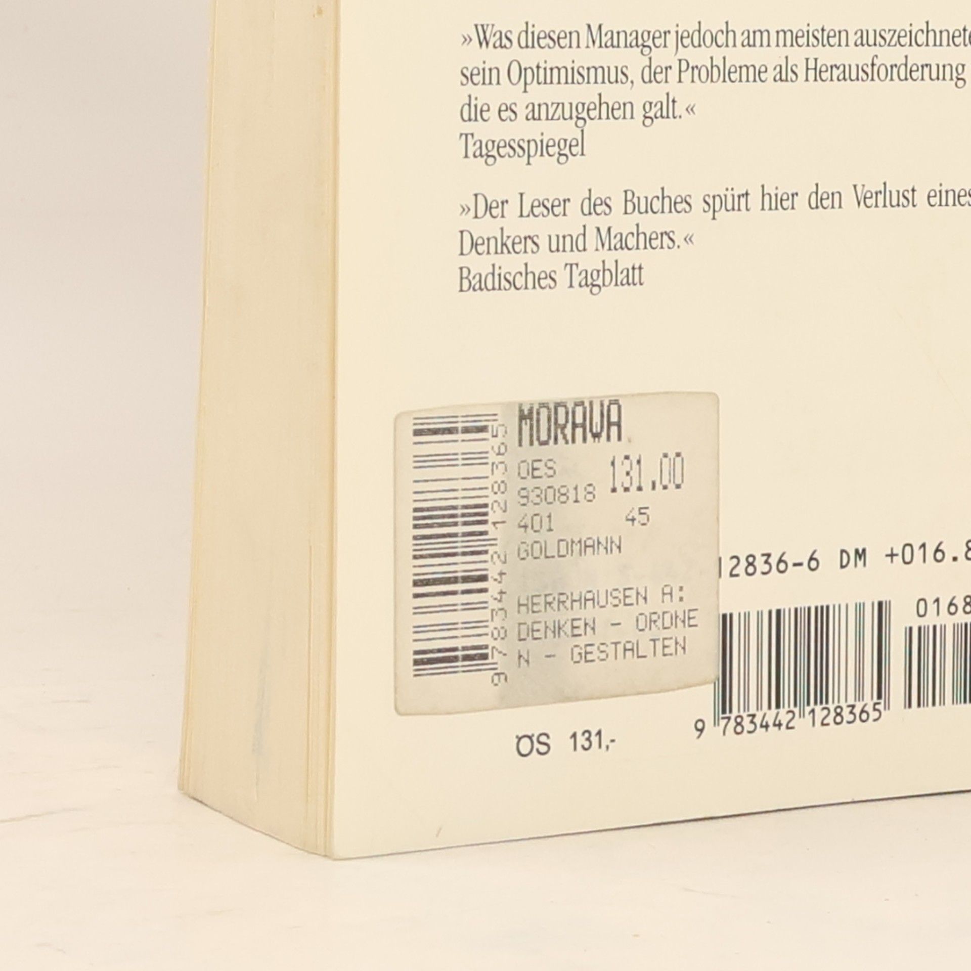 Alfred Herrhausen Denken, ordnen, gestalten