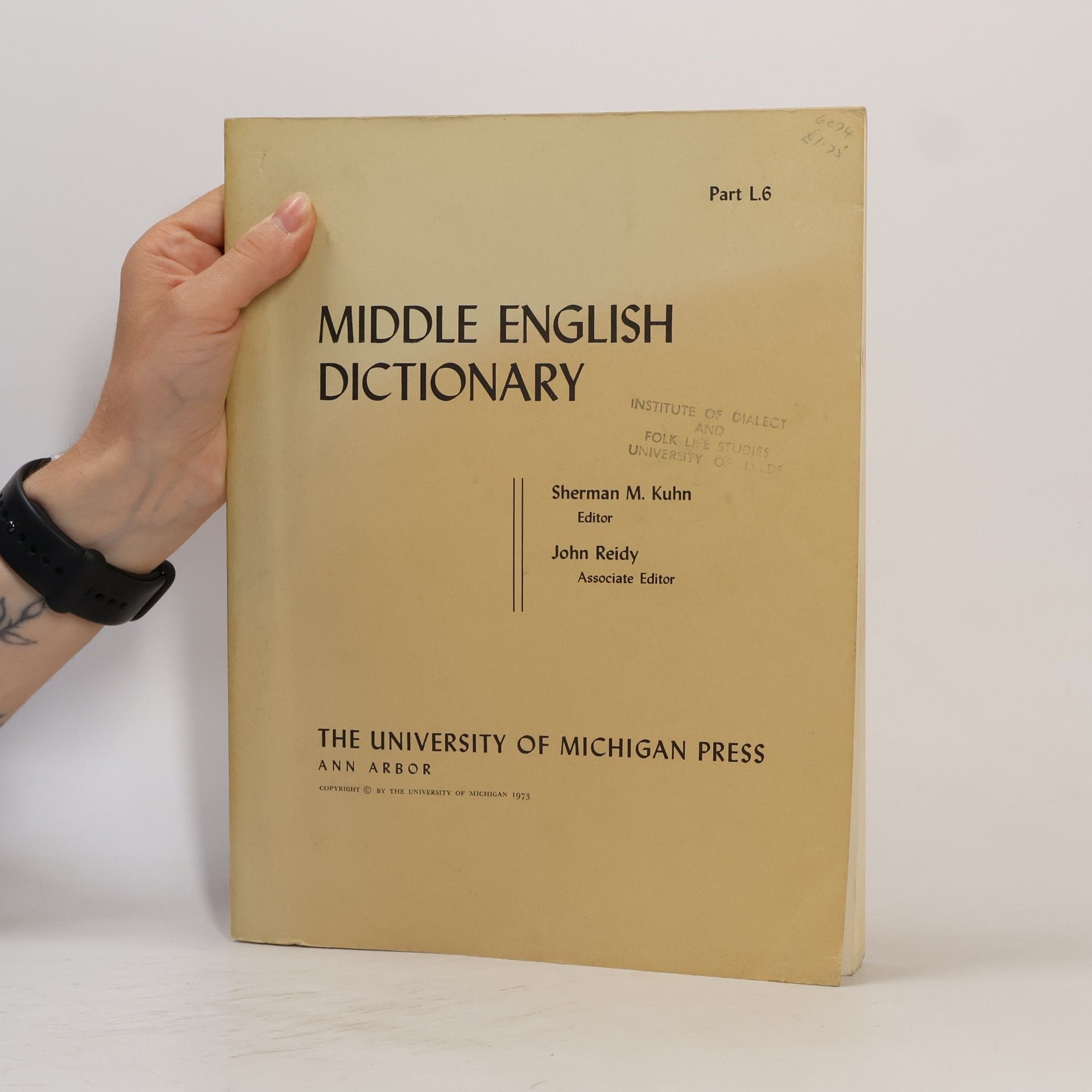 AA.VV. Middle English Dictionary Part L.6.