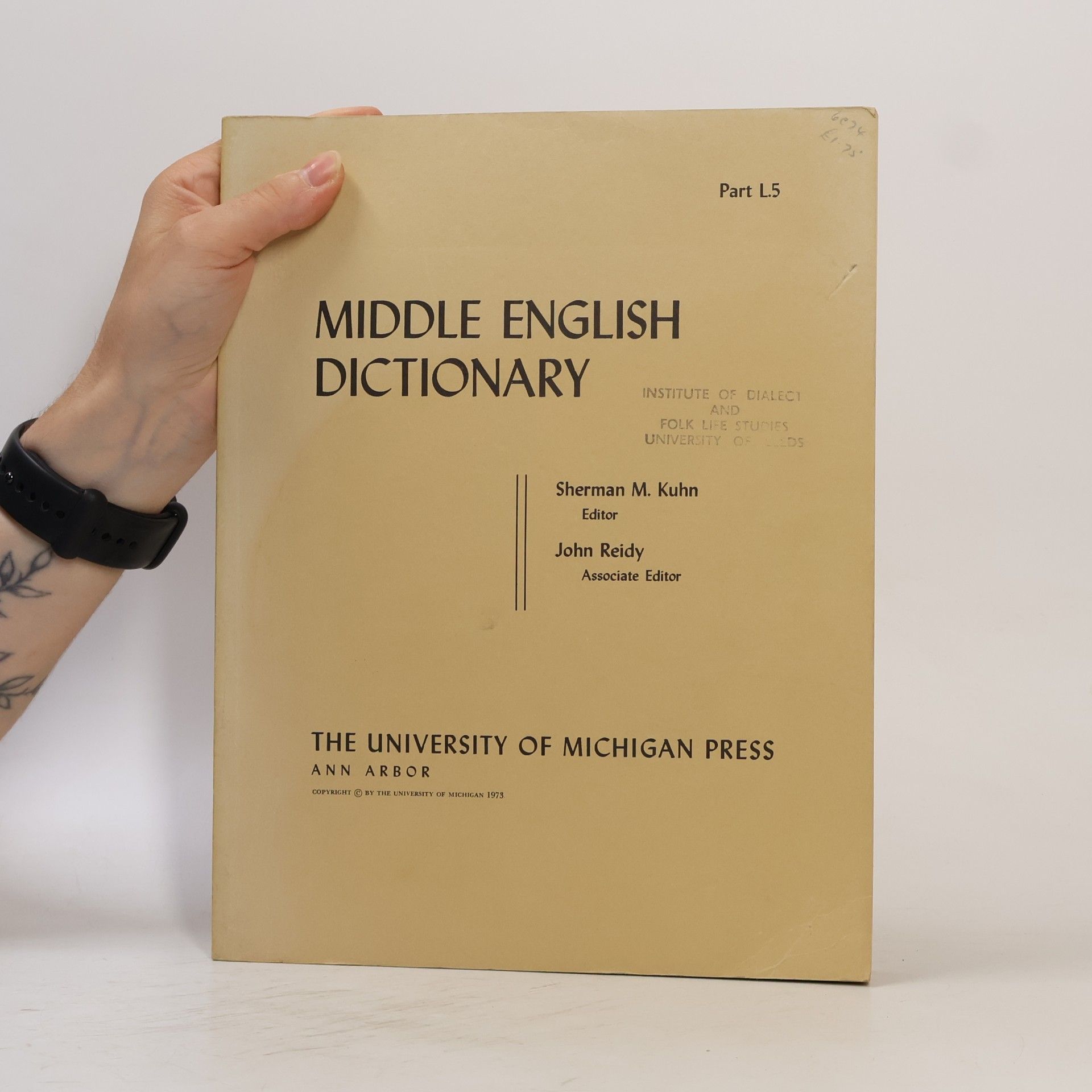 Sherman M. Kuhn Middle English Dictionary L.5