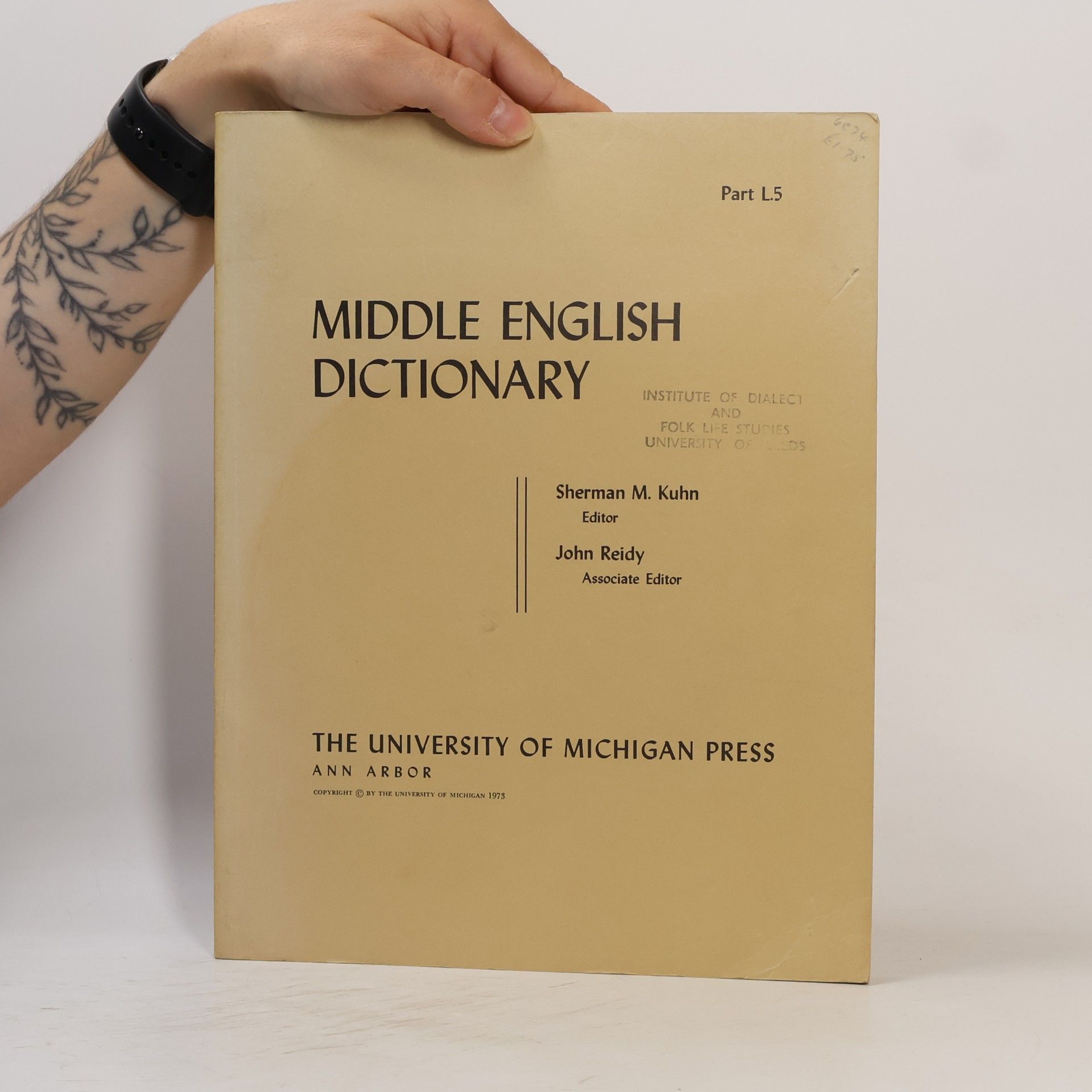 Sherman M. Kuhn Middle English Dictionary L.5
