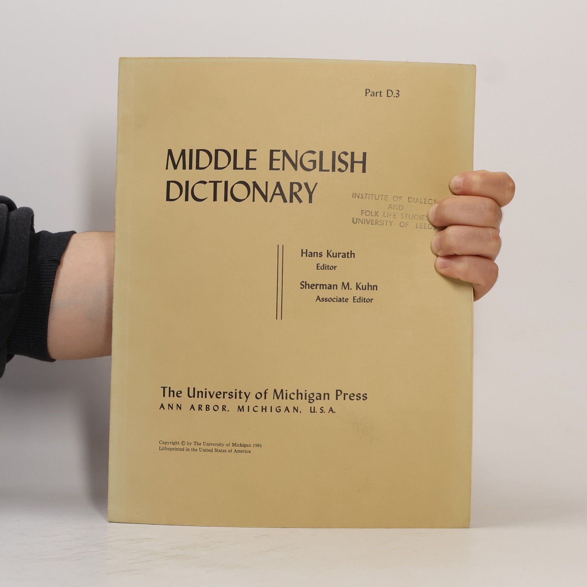 Hans Kurath Middle English Dictionary, D3