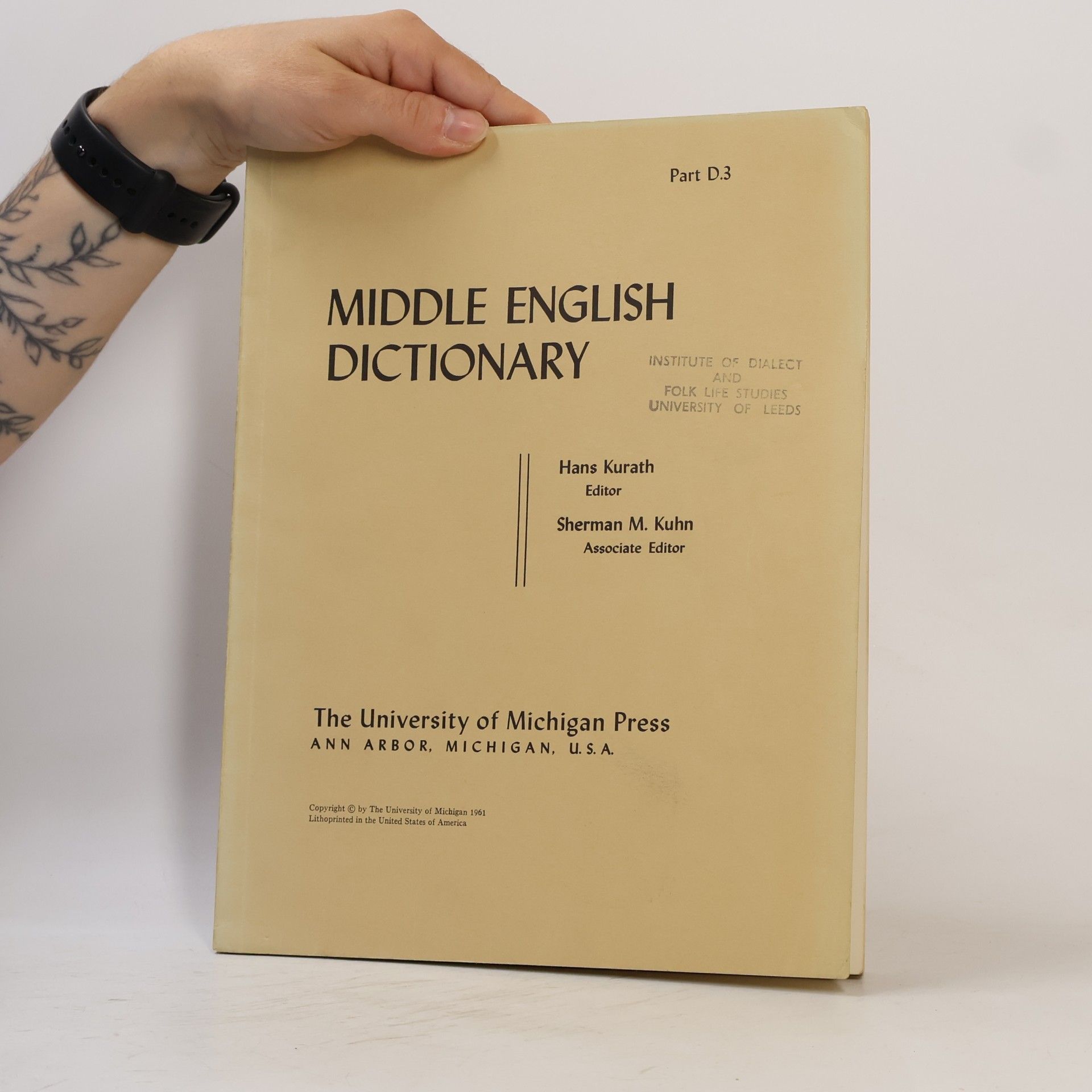 Hans Kurath Middle English Dictionary, D3