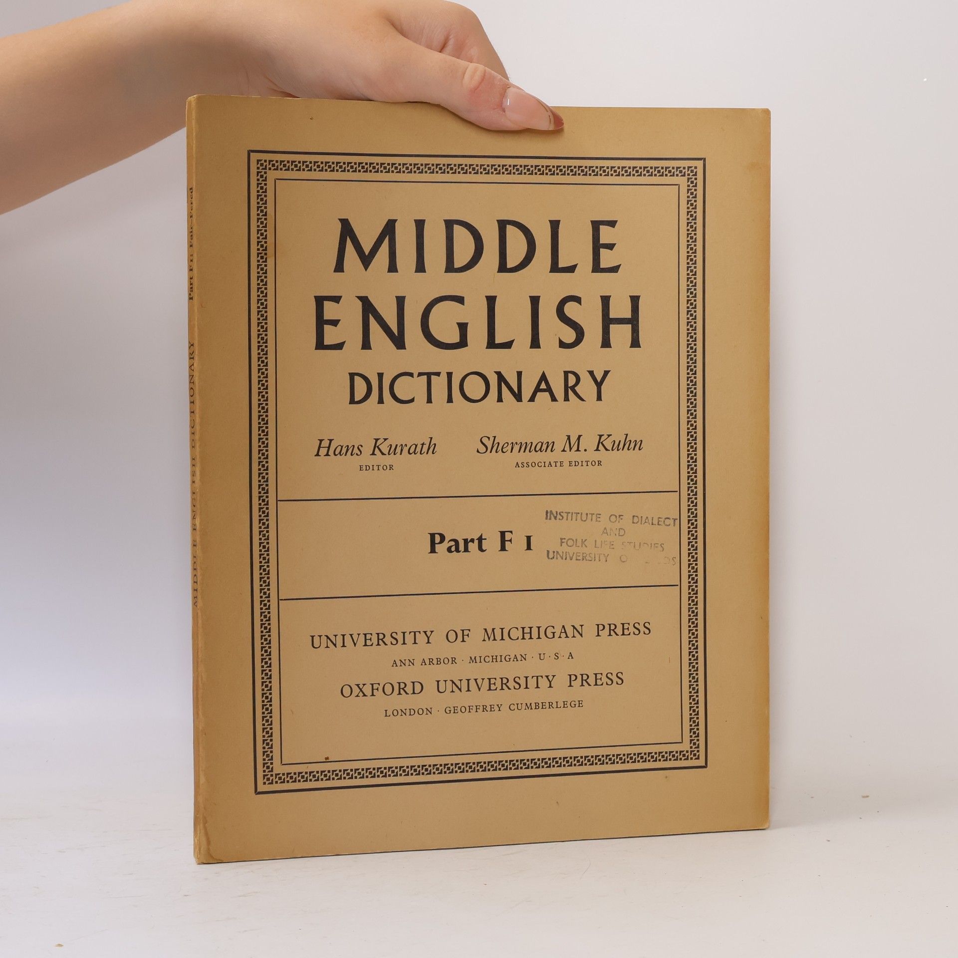Hans Kurath Middle English Dictionary