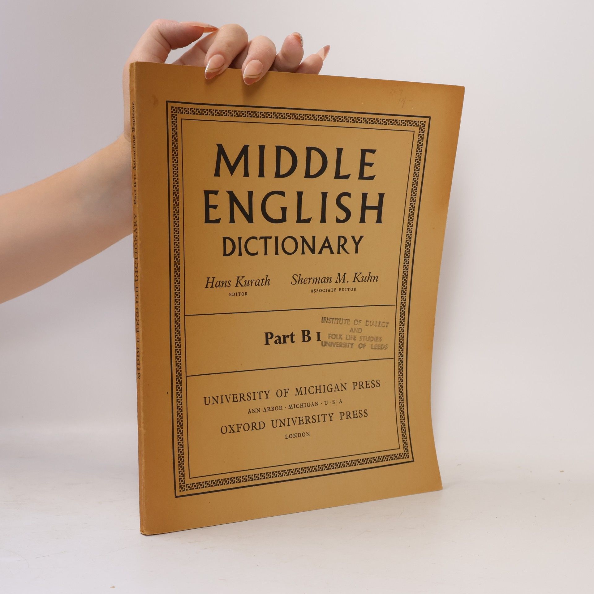 Hans Kurath Middle English Dictionary