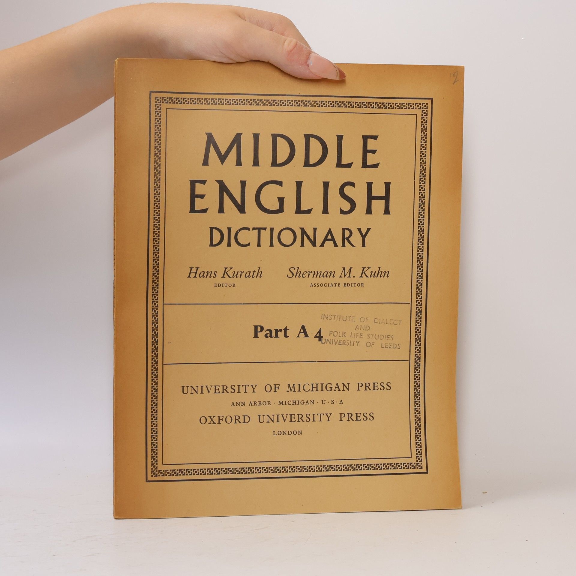 Hans Kurath Middle English Dictionary A4
