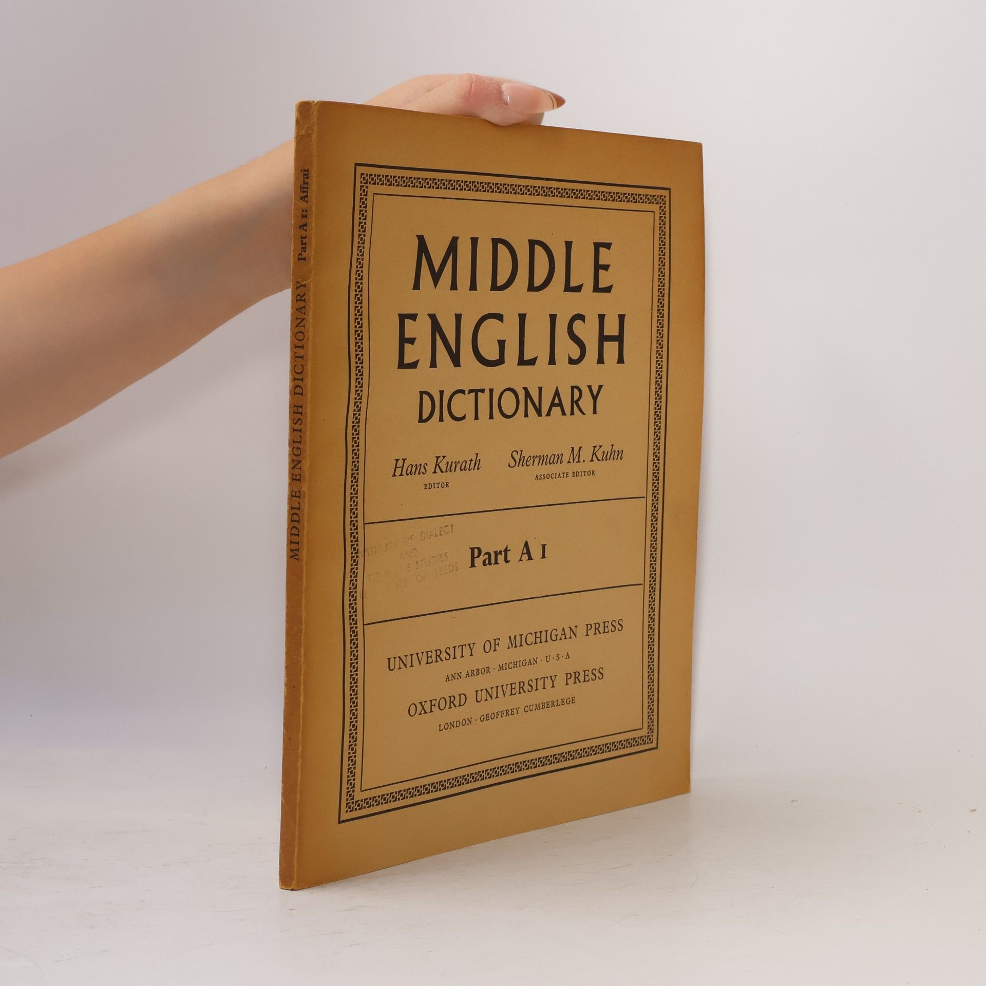 Kolektív autorov Middle English Dictionary Part A1