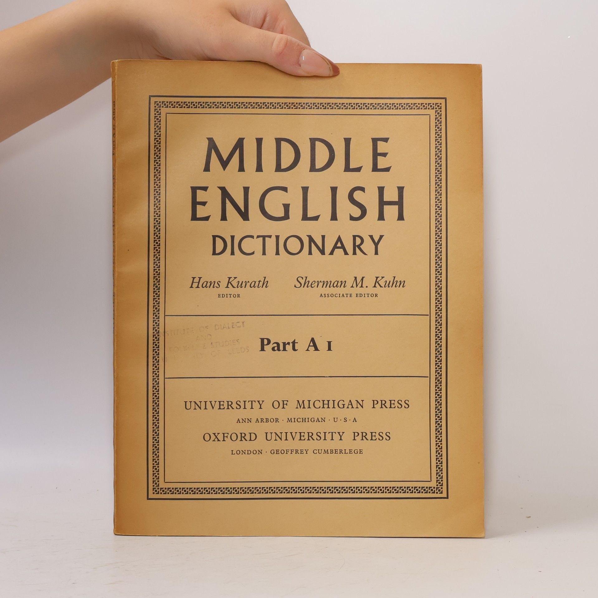 Kolektív autorov Middle English Dictionary Part A1
