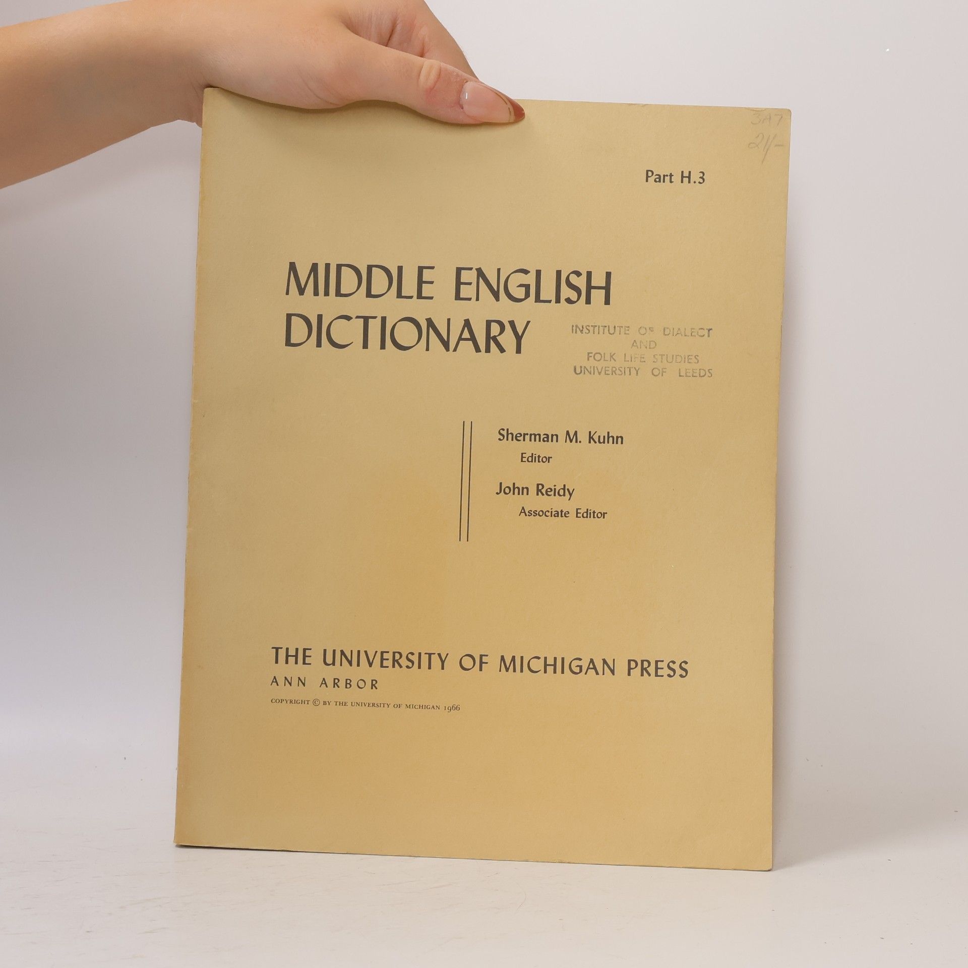 Sherman M. Kuhn Middle English Dictionary H3