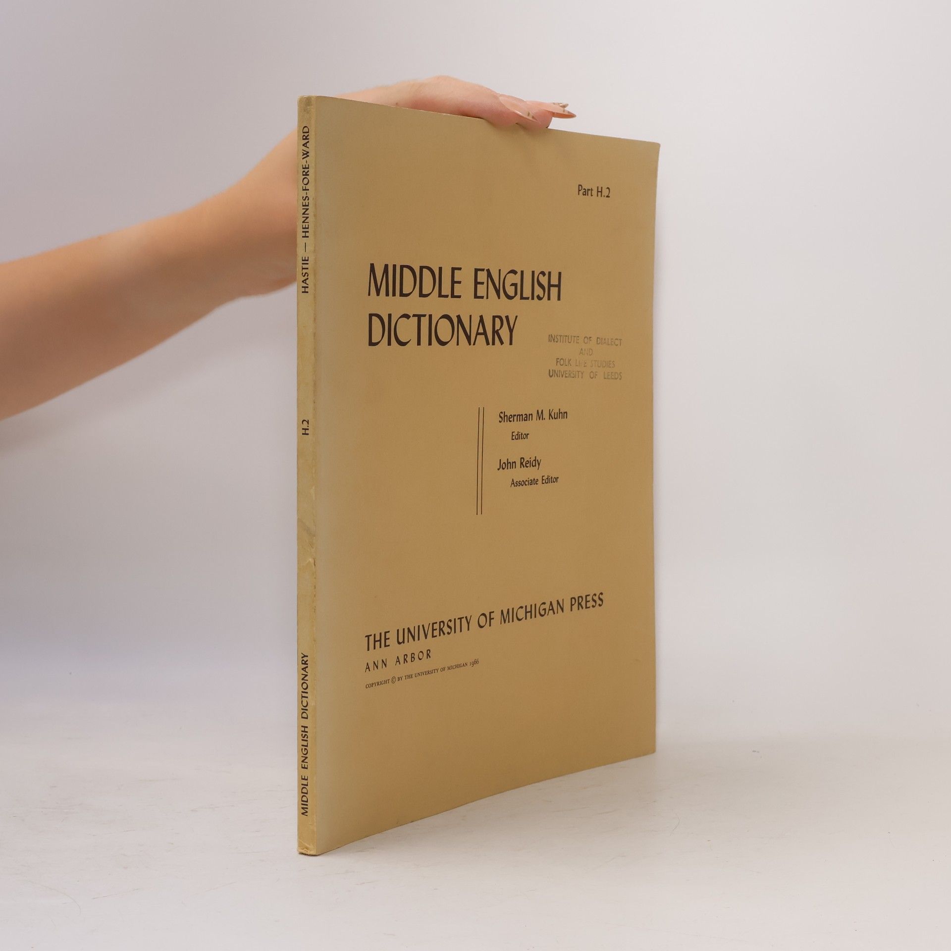 AA.VV. Middle English Dictionary Part H.2