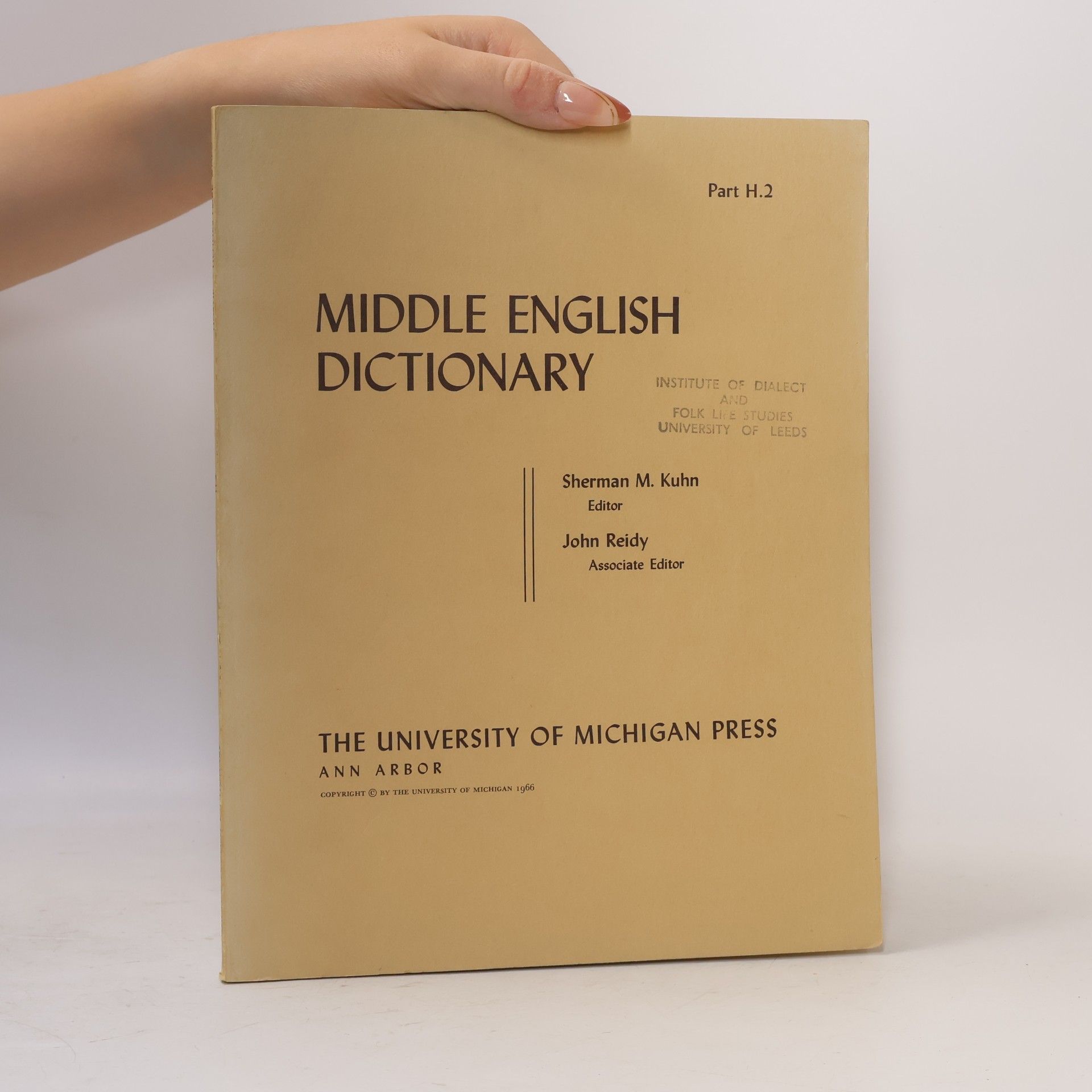 AA.VV. Middle English Dictionary Part H.2