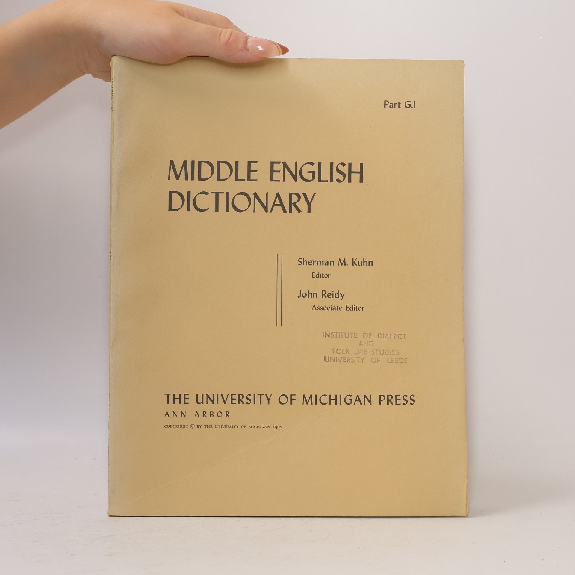 John Reidy Middle English Dictionary Part G.1