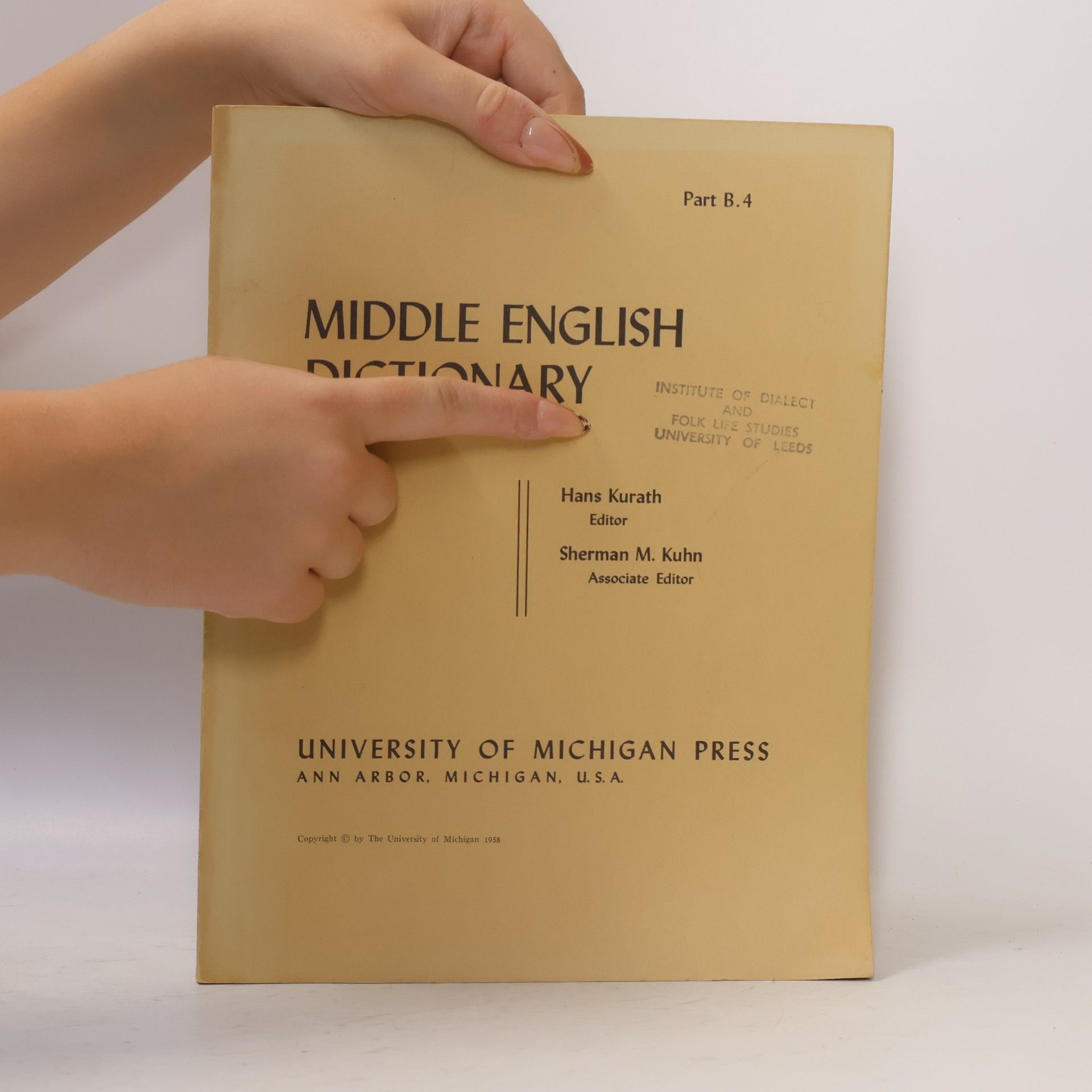 Hans Kurath Middle English Dictionary B4