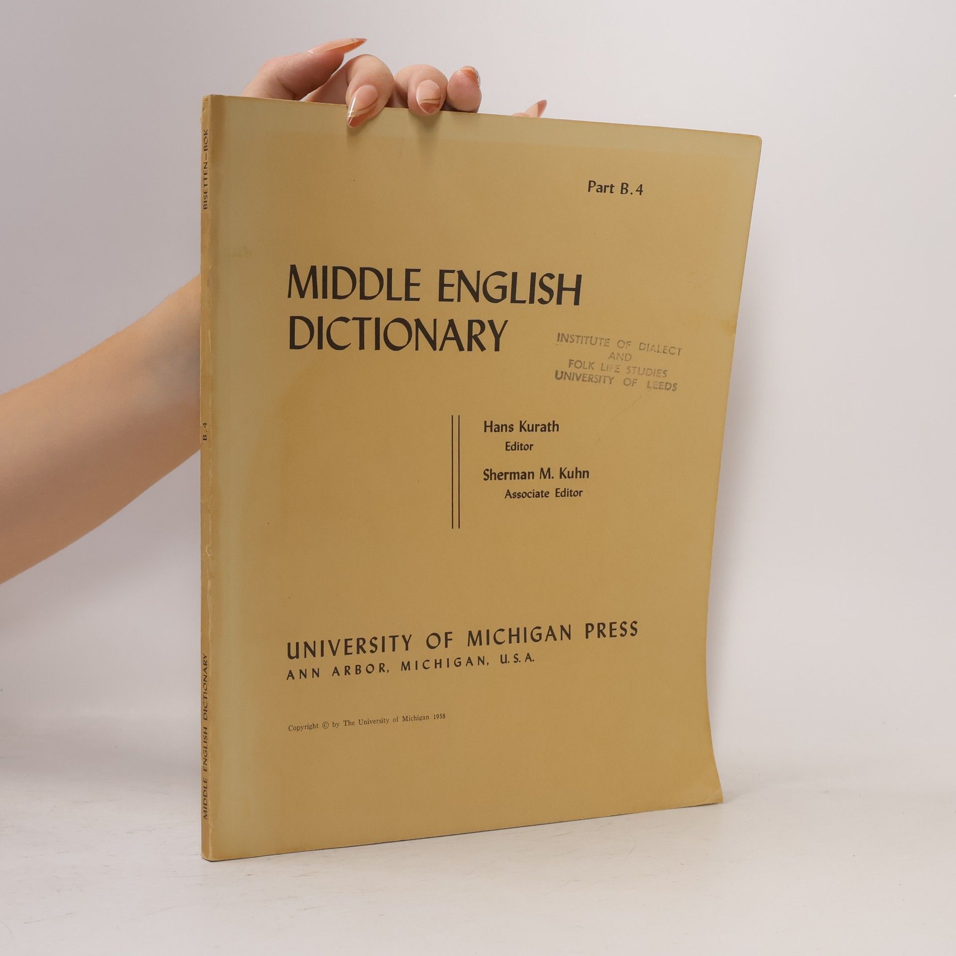Hans Kurath Middle English Dictionary B4