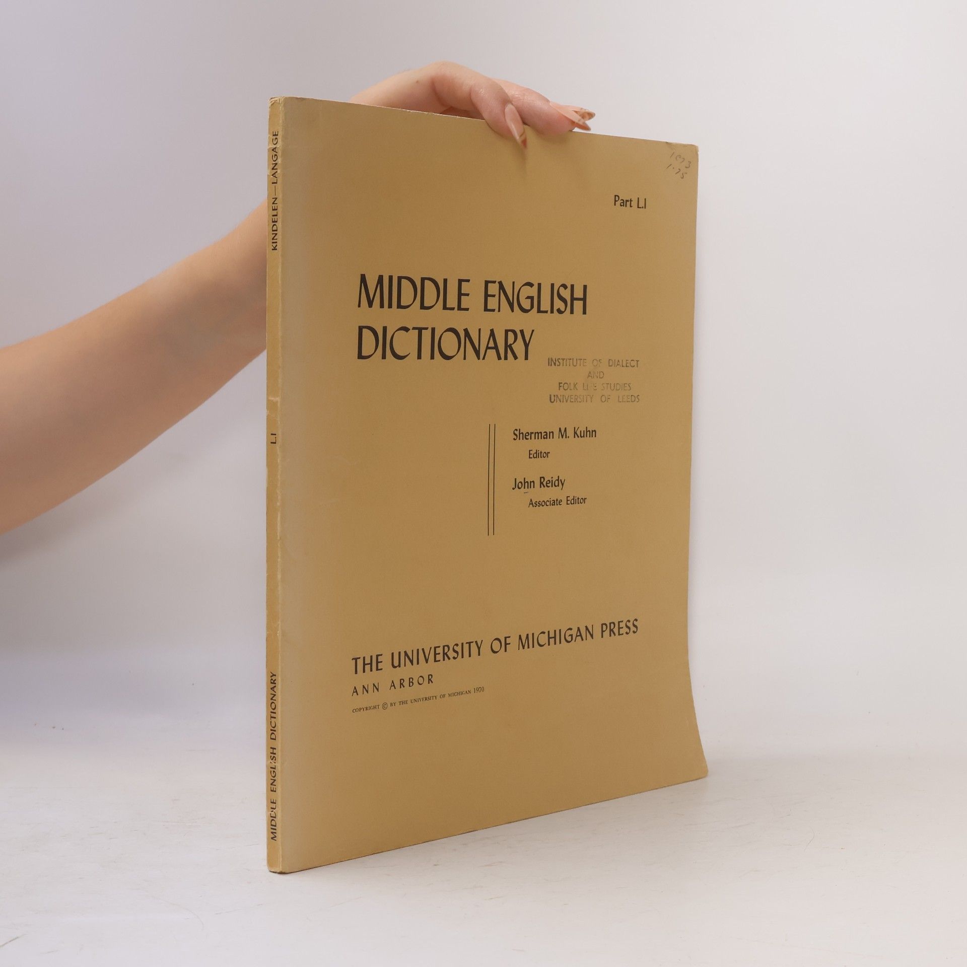 Middle English Dictionary Part L.1