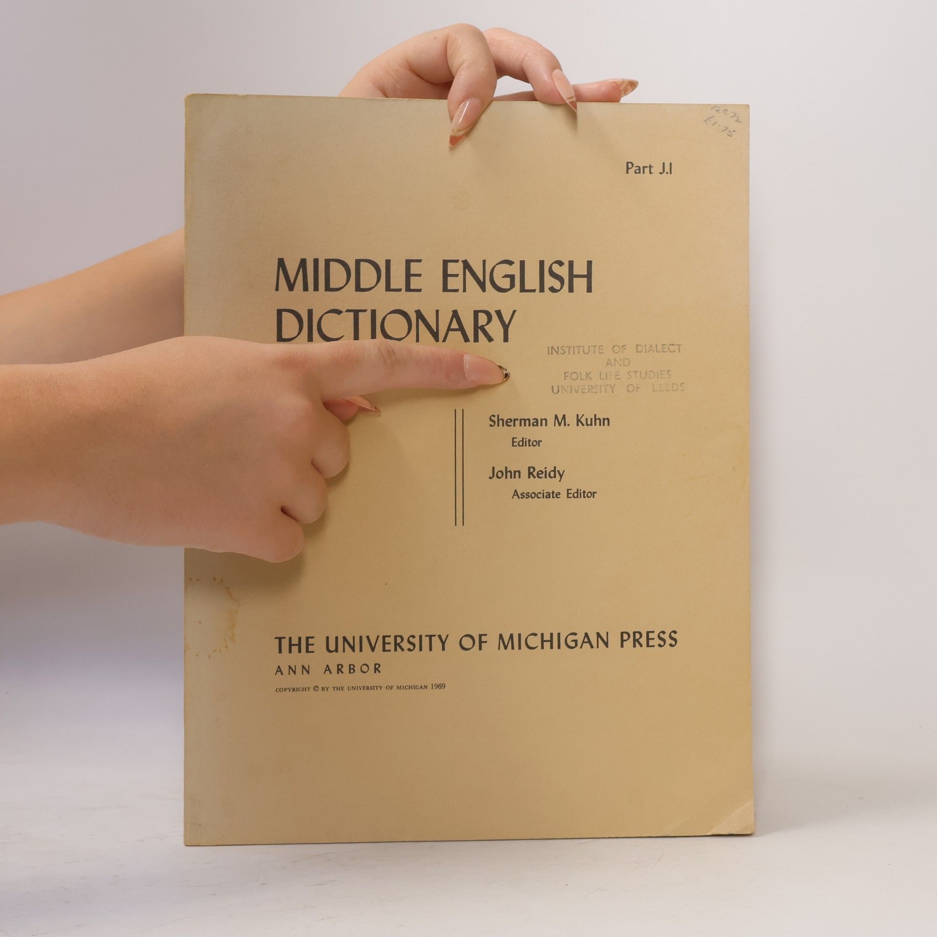 Sherman M. Kuhn Middle English Dictionary Part J.I